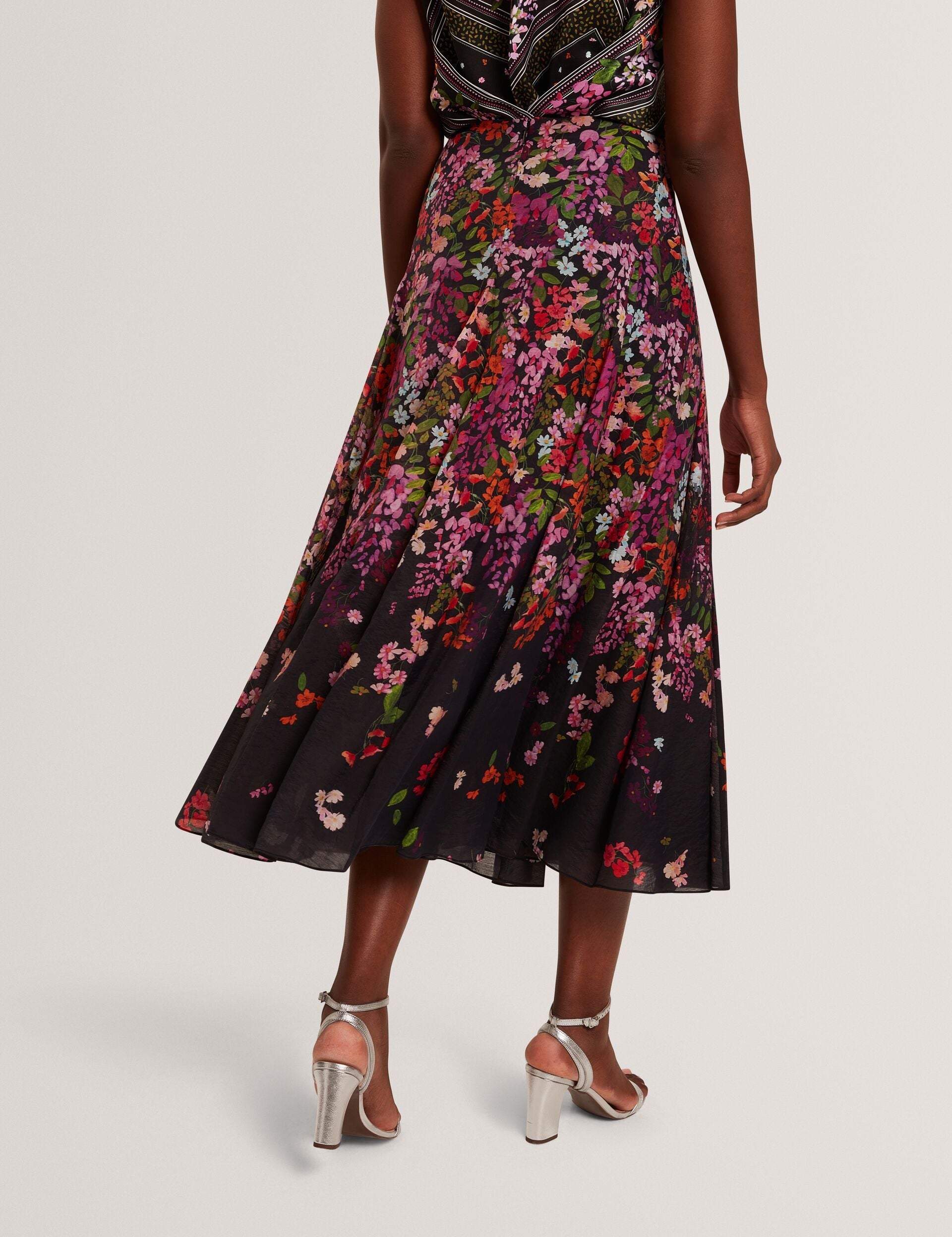 Ted Baker Azha Scattered Floral Woven Aline Midi Skirt Women's