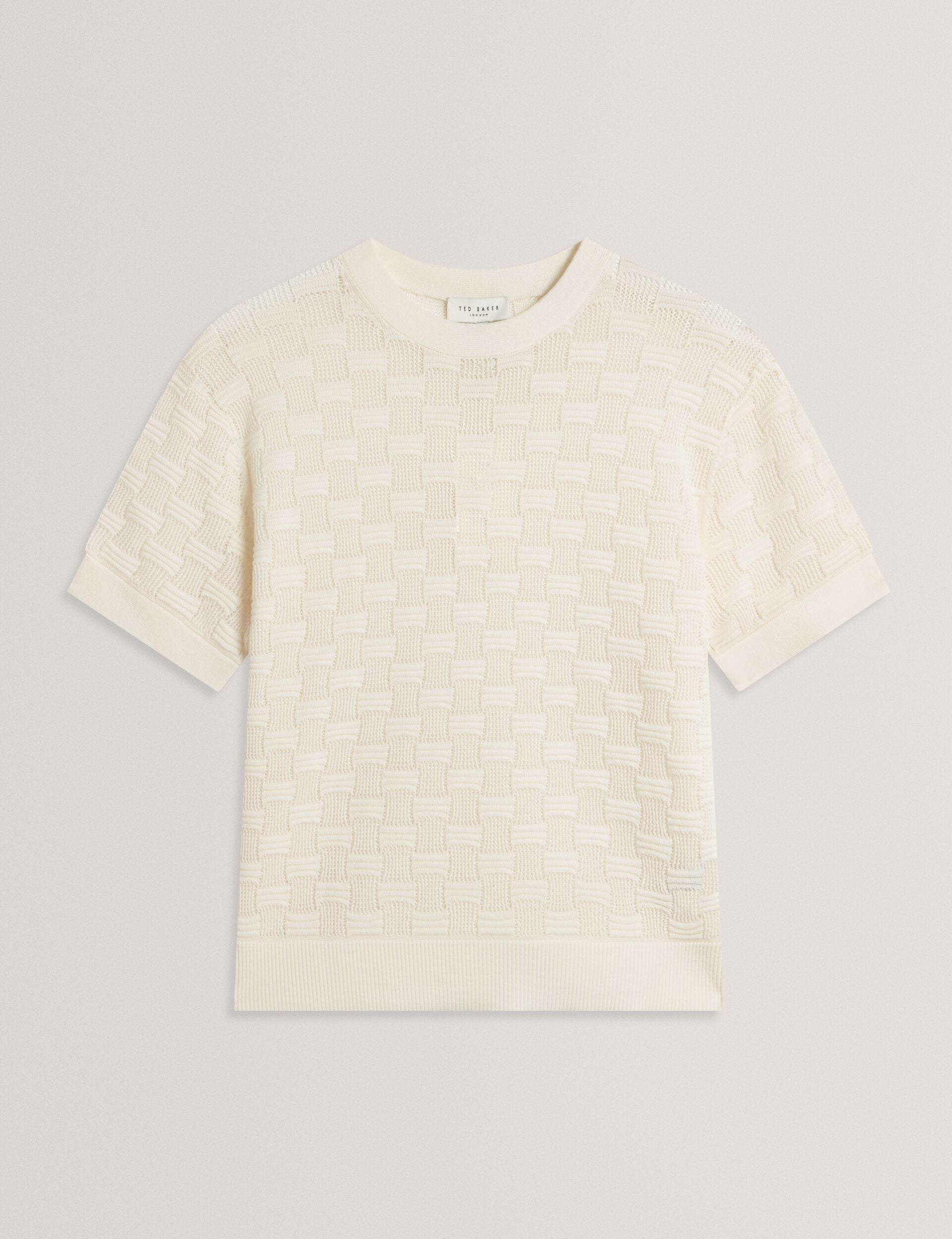 Ted Baker Emeta Silk Blend Textured Knit Short Sleeve Top Women's