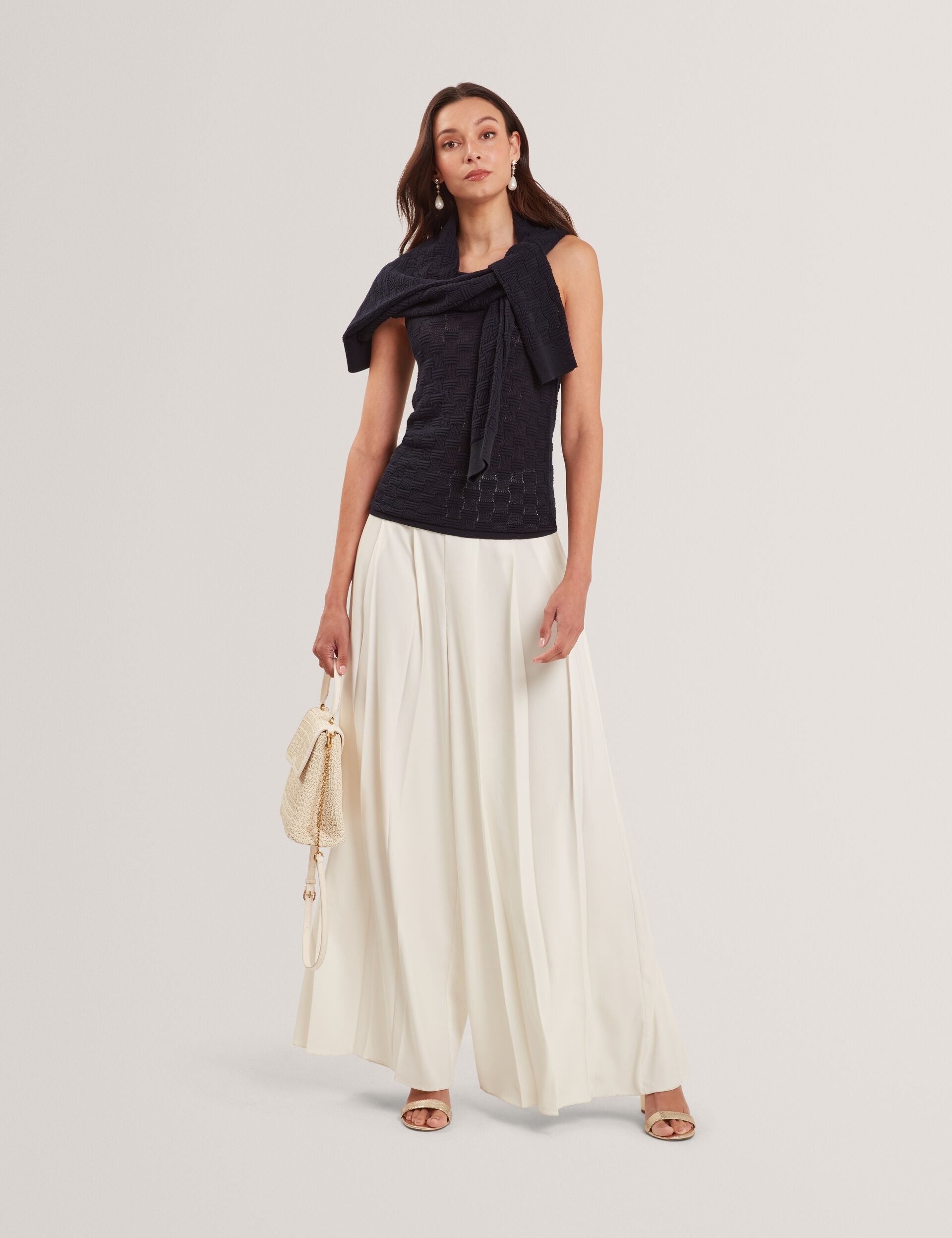 Ted Baker Yuna Textured Silk Blend Knitted Vest Top Women's