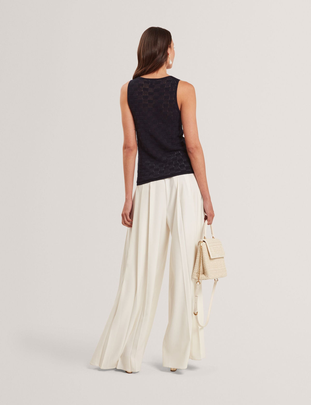 Ted Baker Yuna Textured Silk Blend Knitted Vest Top Women's