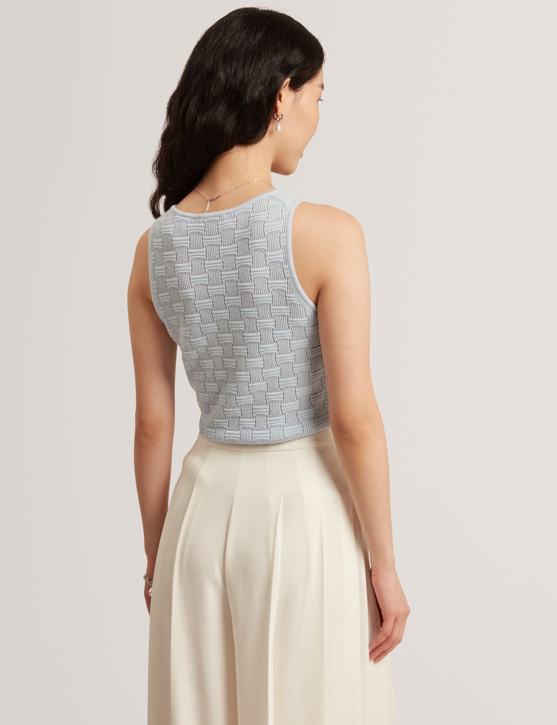 Ted Baker Yuna Textured Silk Blend Knitted Vest Top Women's