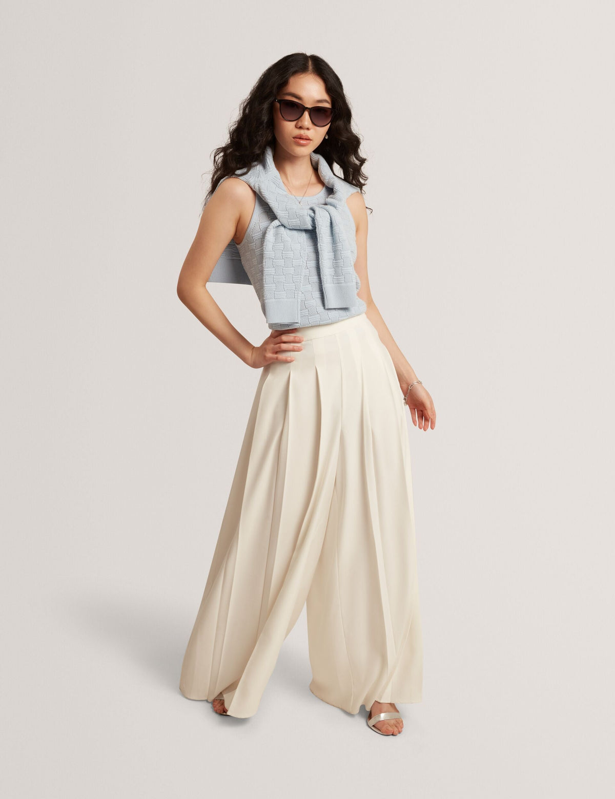 Ted Baker Yuna Textured Silk Blend Knitted Vest Top Women's
