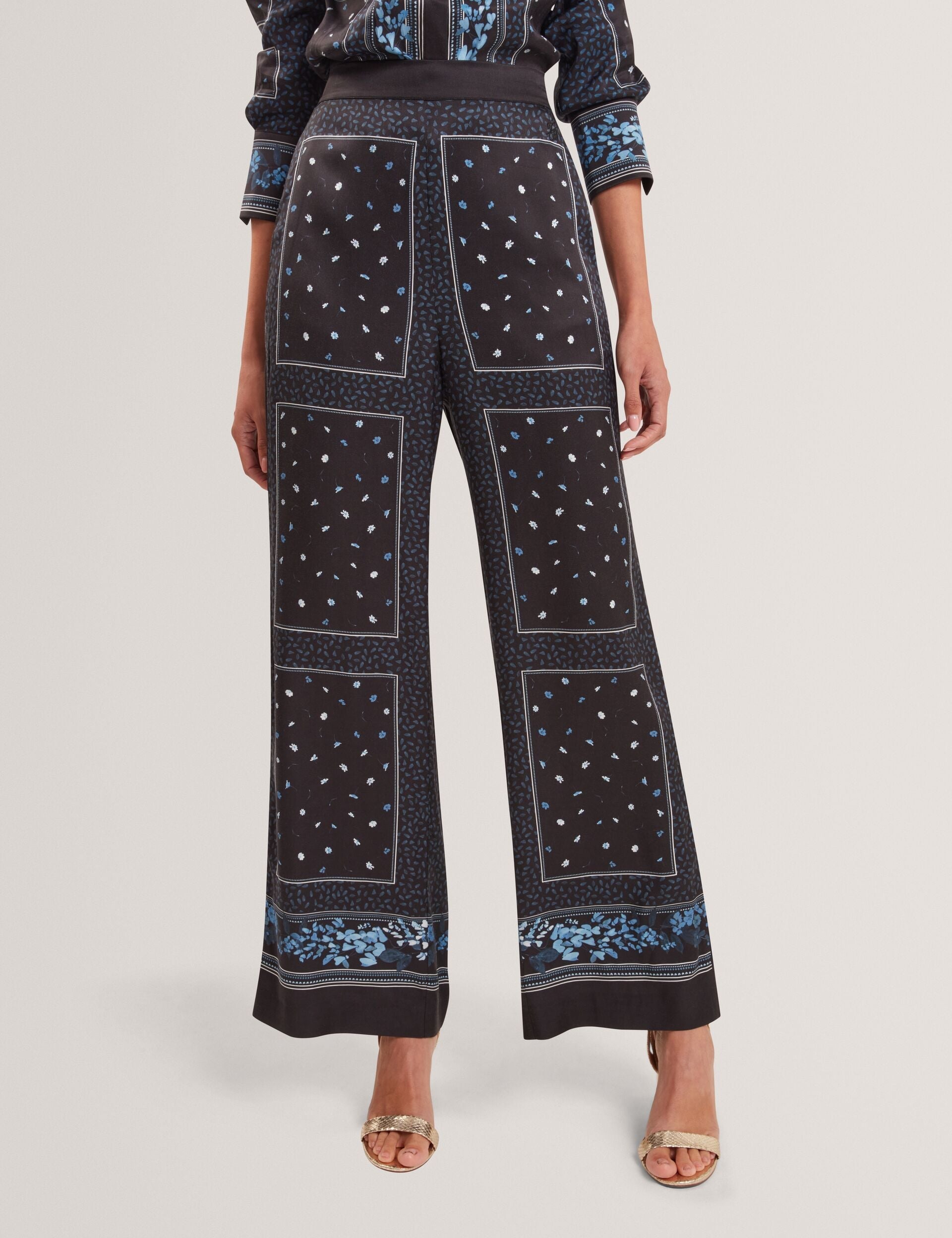 Ted Baker Brani Scarf Print Pullon Wide Leg Trousers Women's