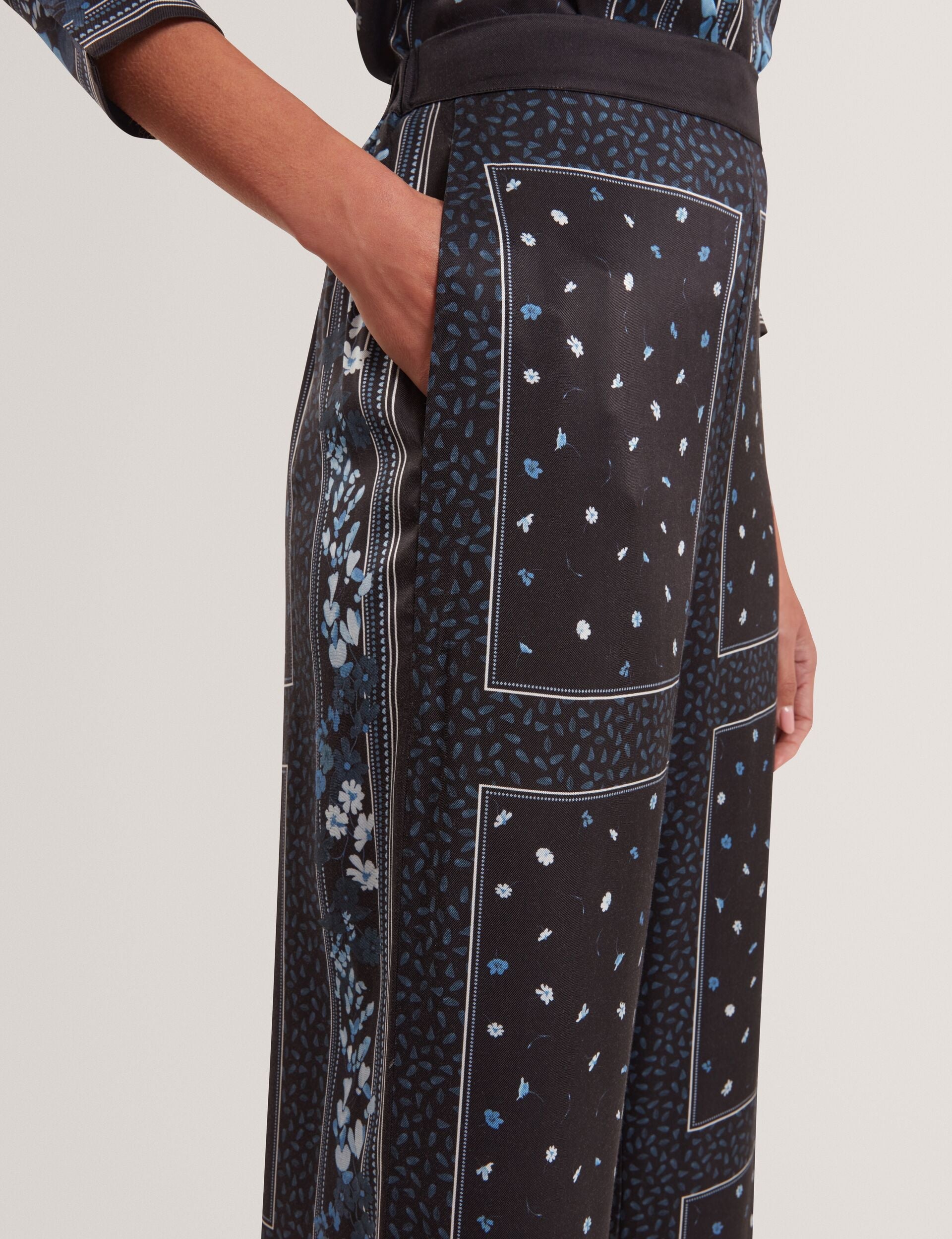 Ted Baker Brani Scarf Print Pullon Wide Leg Trousers Women's
