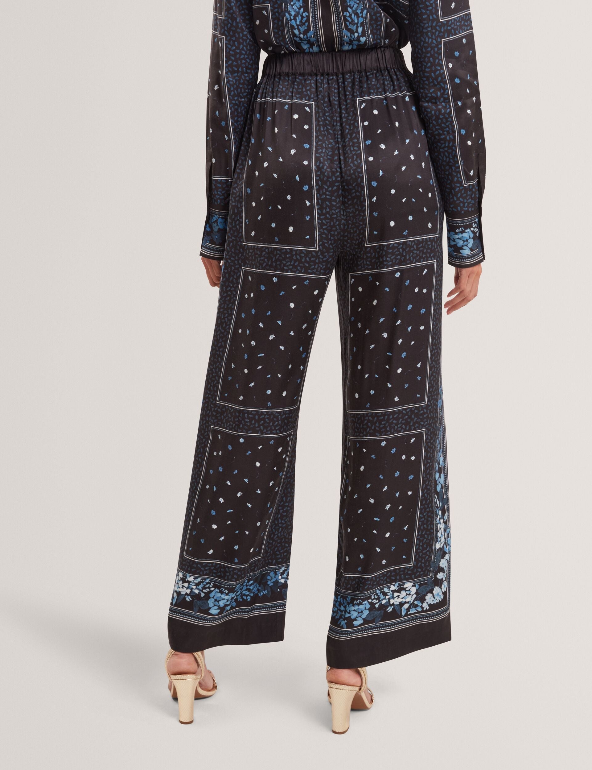 Ted Baker Brani Scarf Print Pullon Wide Leg Trousers Women's