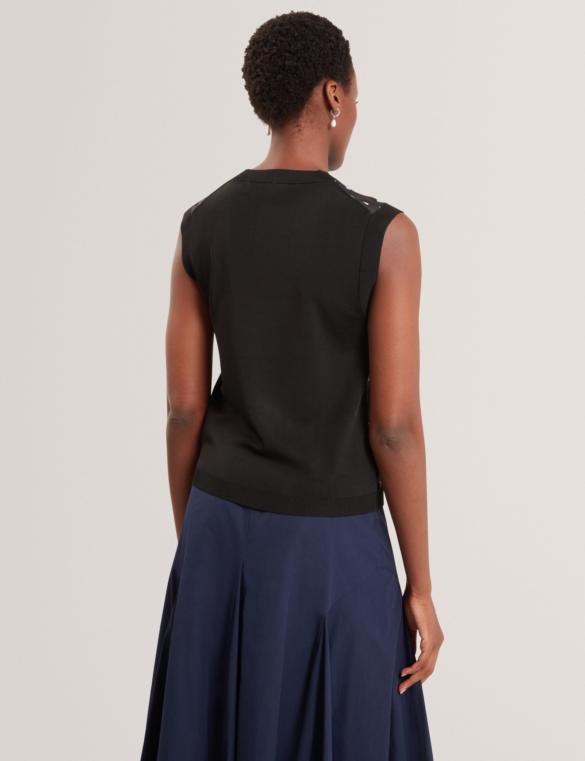 Ted Baker Ailii Scarf Print Woven Front Knit Tank Top Women's