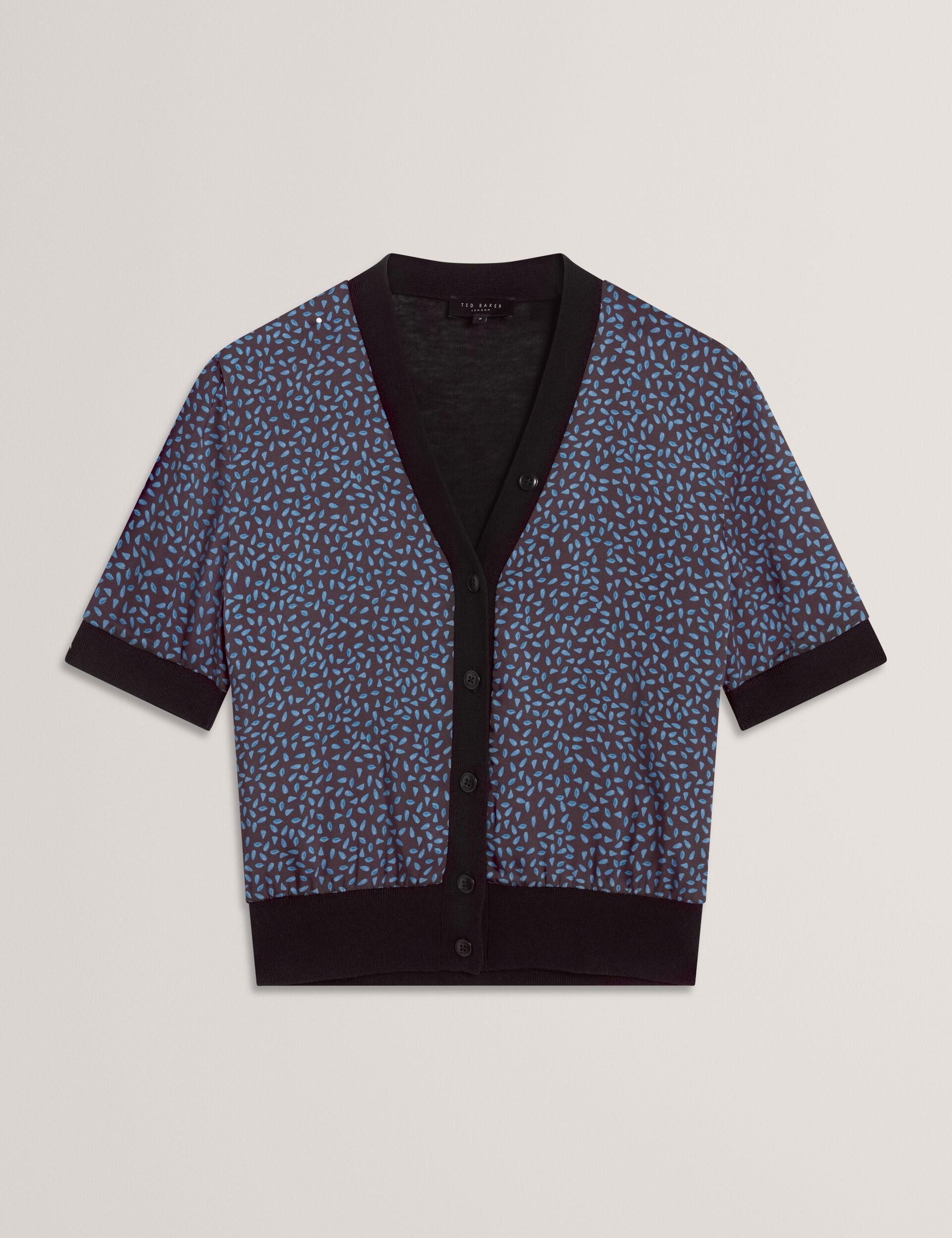Ted Baker Briala Touch Of Silk Printed Short Sleeve Cardigan Women's
