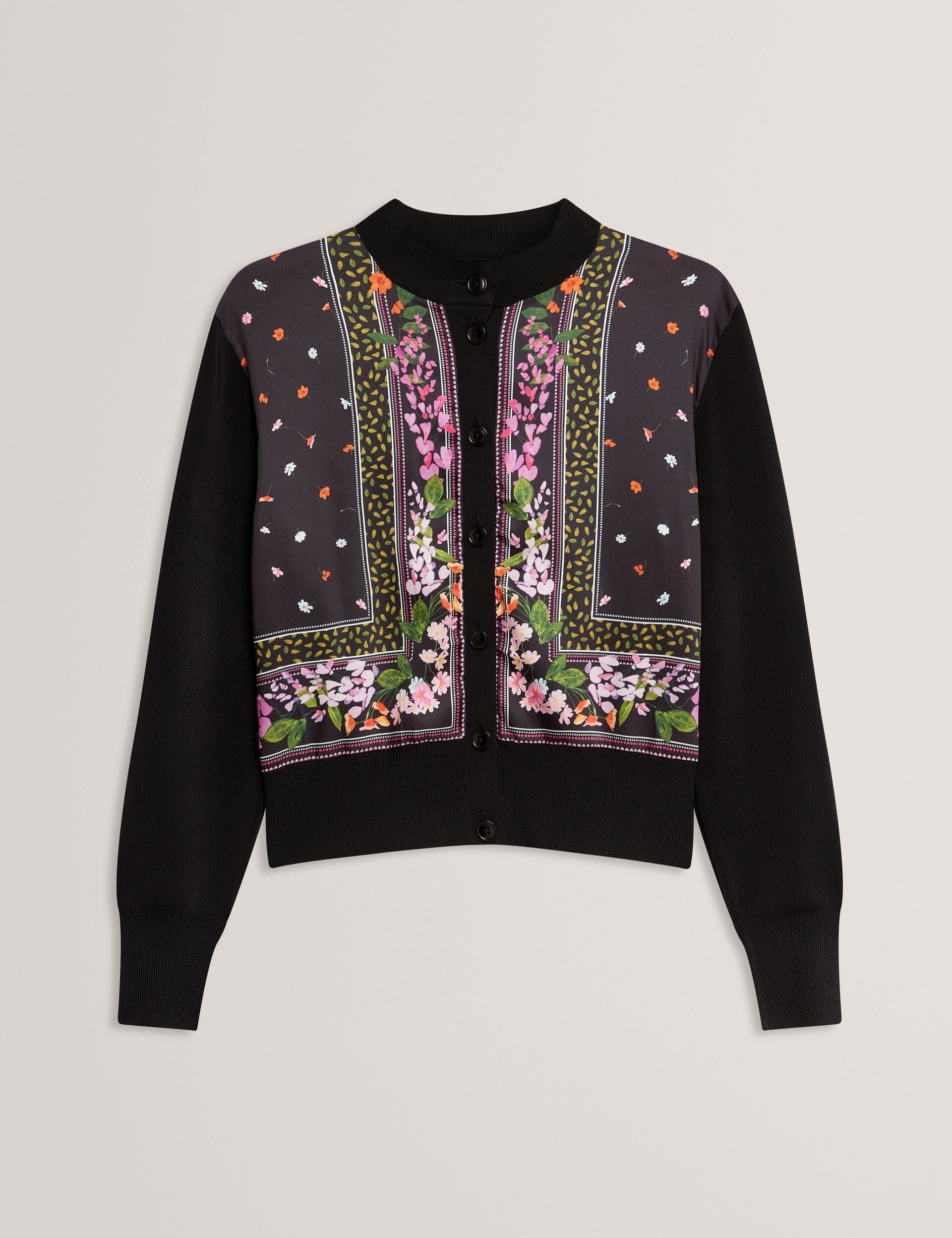 Ted Baker Demili Printed Front Cropped Knitted Cardigan Women's