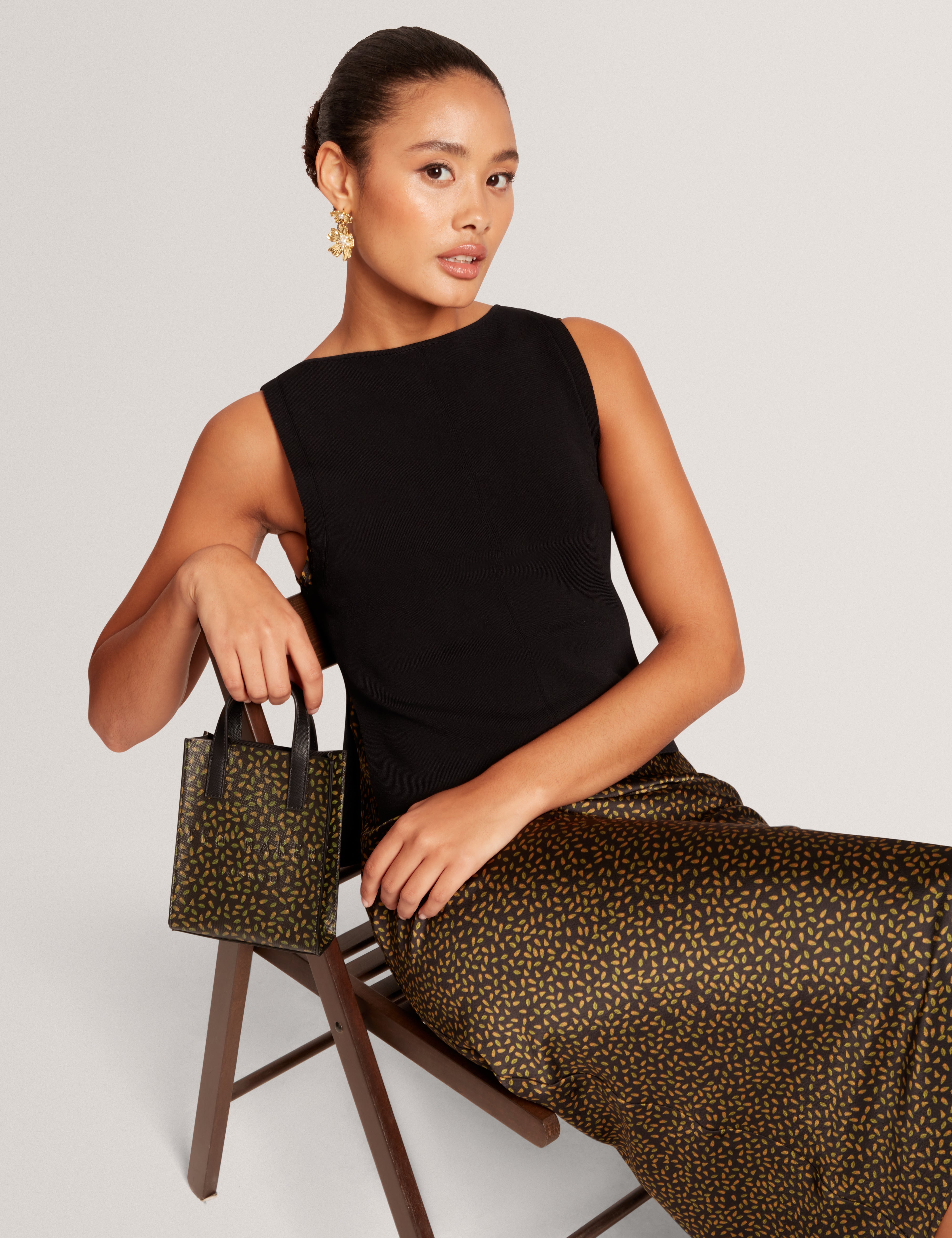 Ted Baker Andera Ditsy Print Satin Slip Dress With Removable Top Women's