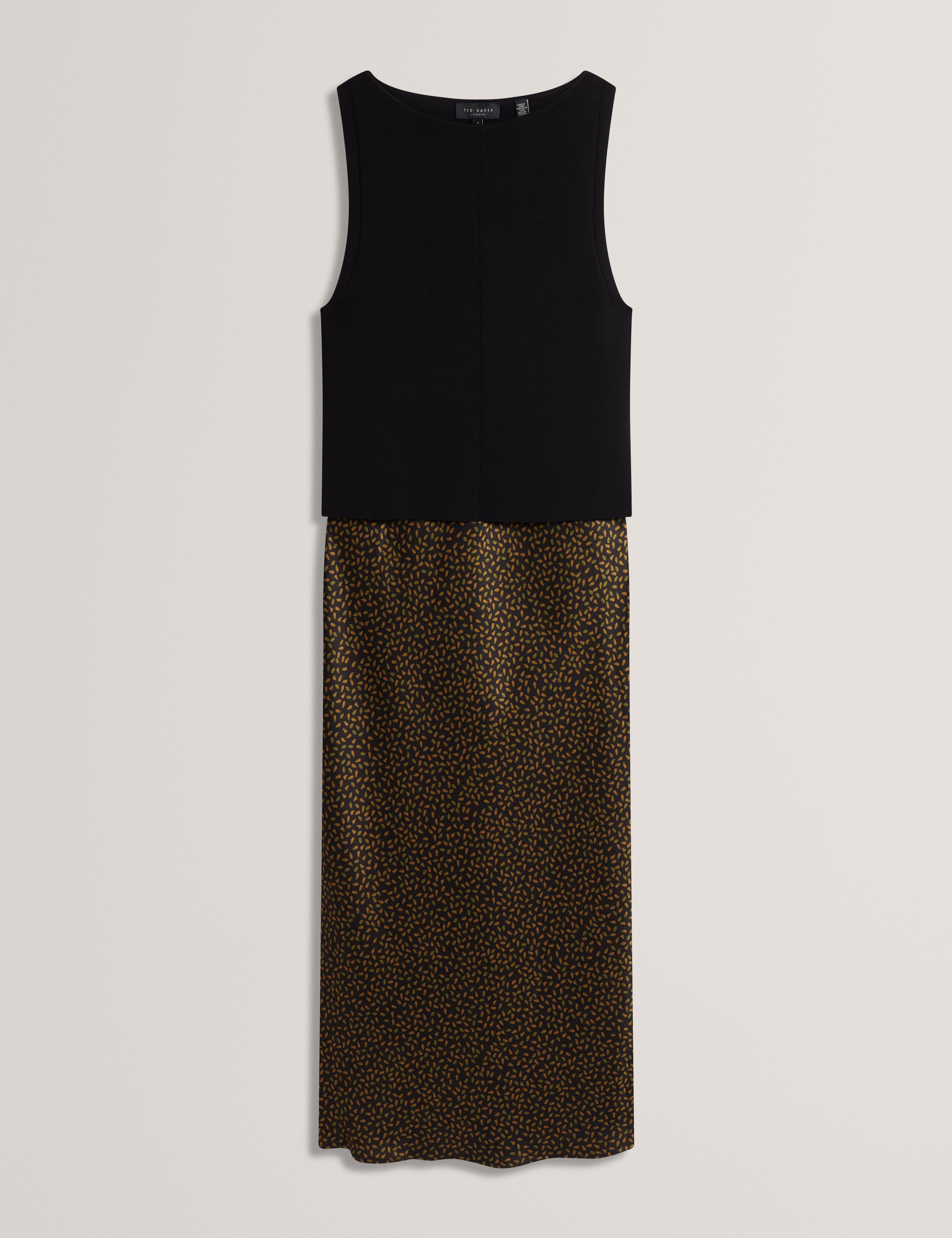 Ted Baker Andera Ditsy Print Satin Slip Dress With Removable Top Women's