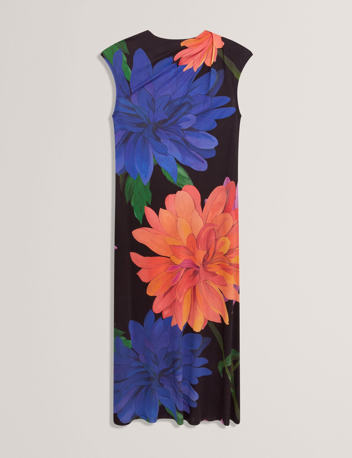 Ted Baker Ginla Dahlia Print Draped Neck Jersey Midi Dress Women's