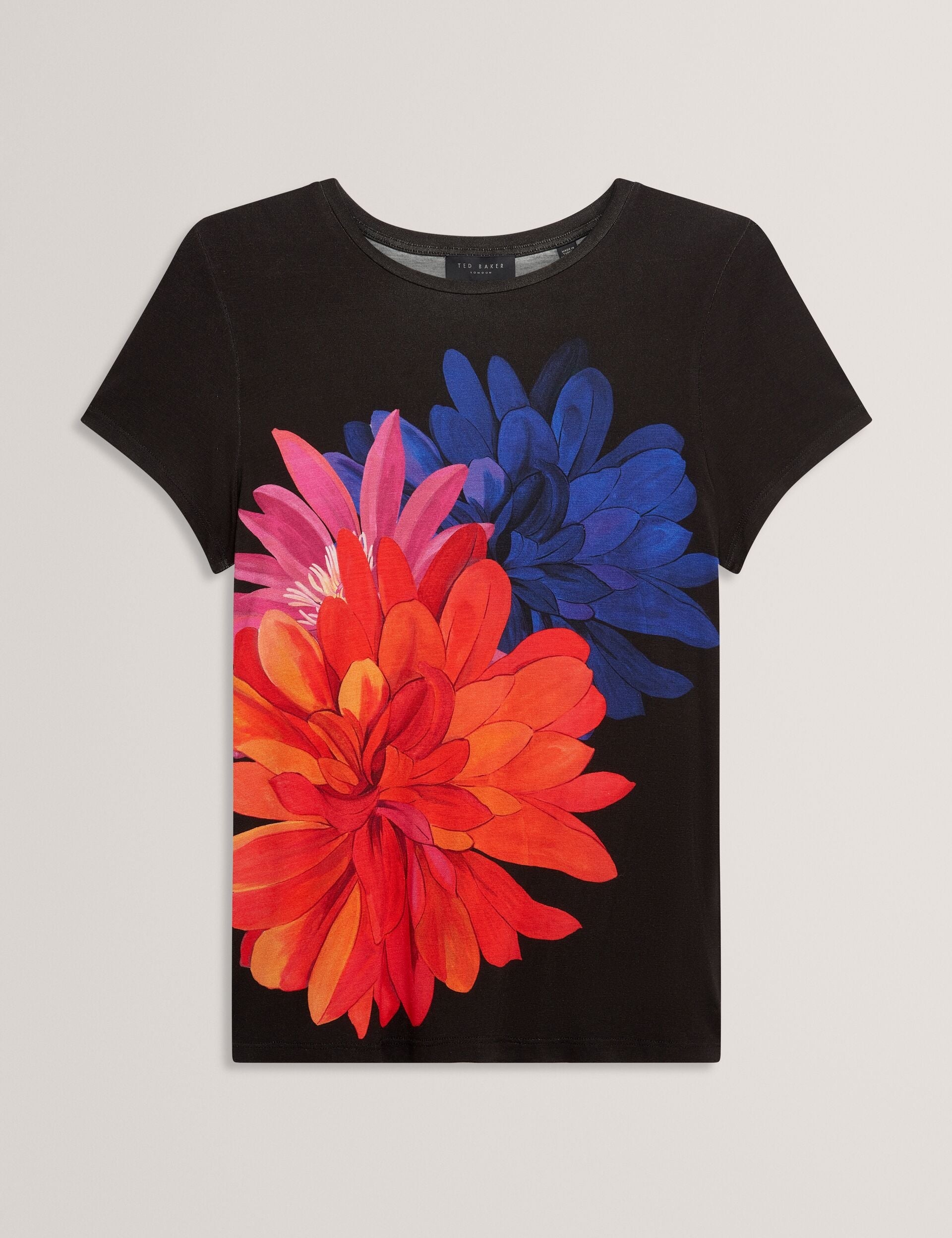 Ted Baker Riccia Floral Graphic Fitted Jersey Tshirt Women's