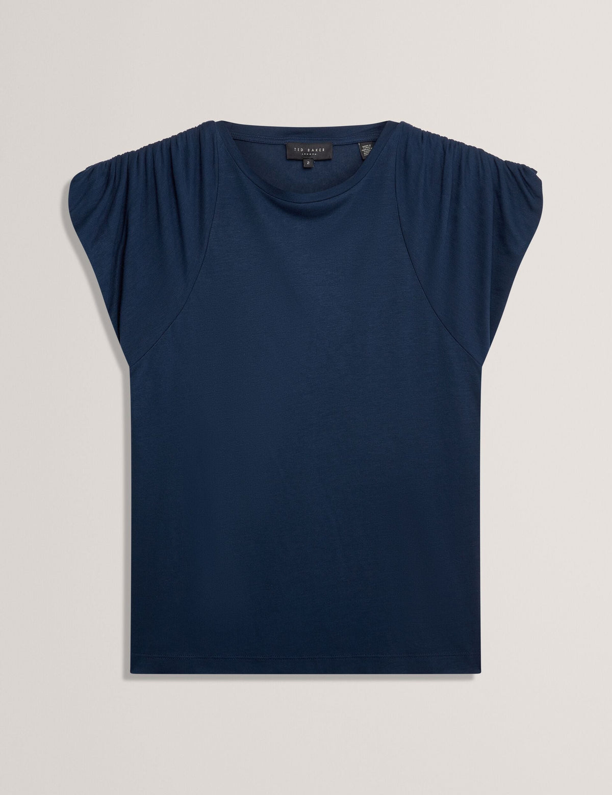 Ted Baker Elmie Gathered Shoulder Short Sleeve Jersey Tshirt Women's