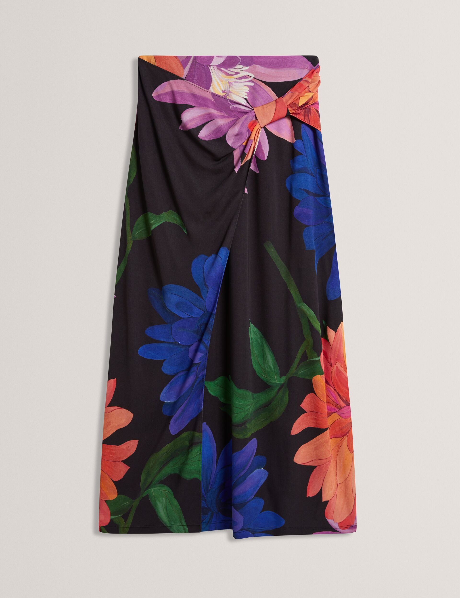 Ted Baker Varnia Dahlia Floral Print Wrapover Midi Skirt Women's