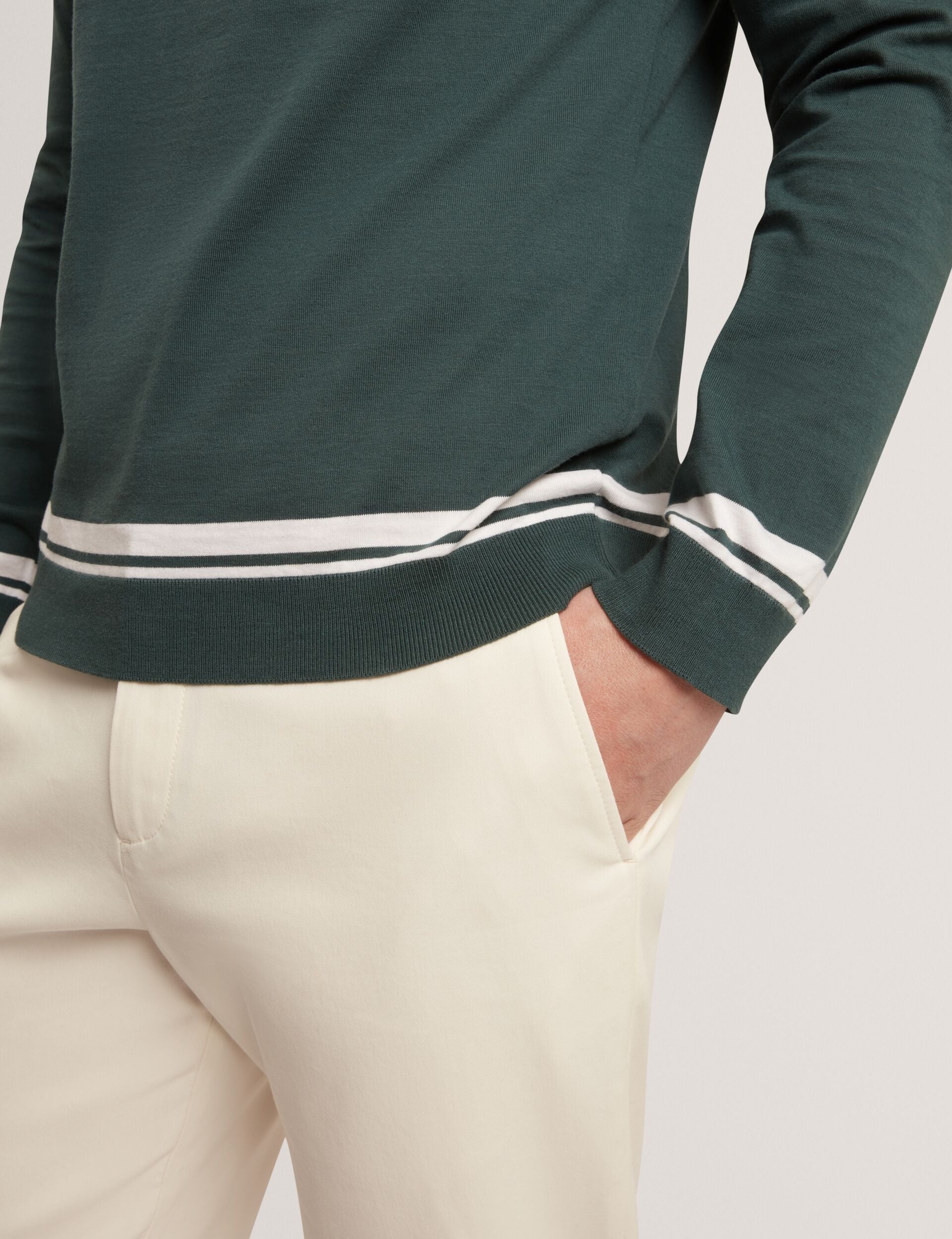 Ted Baker Friso Block Stripe Trim Knitted Cotton Jumper