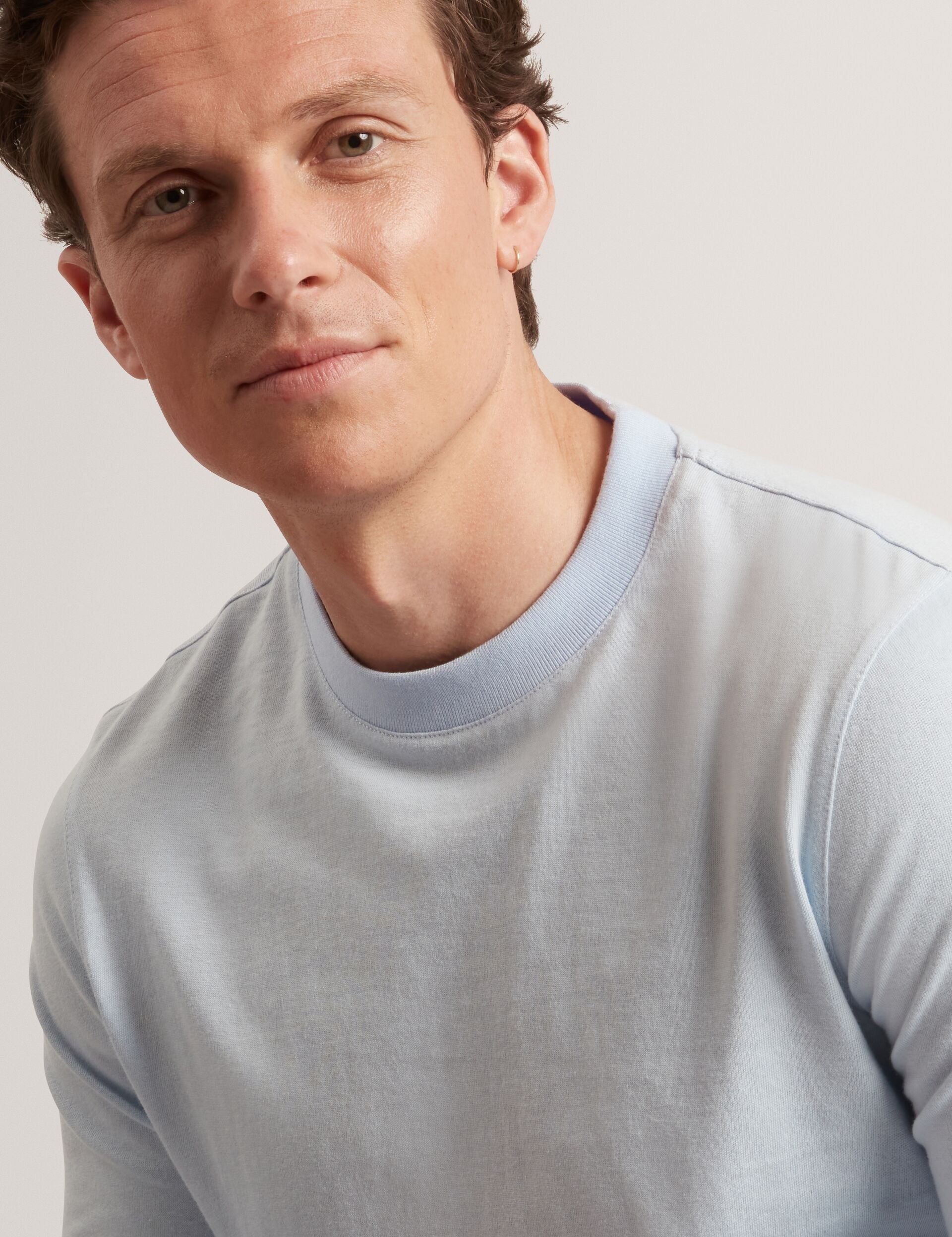 Ted Baker Friso Block Stripe Trim Knitted Cotton Jumper