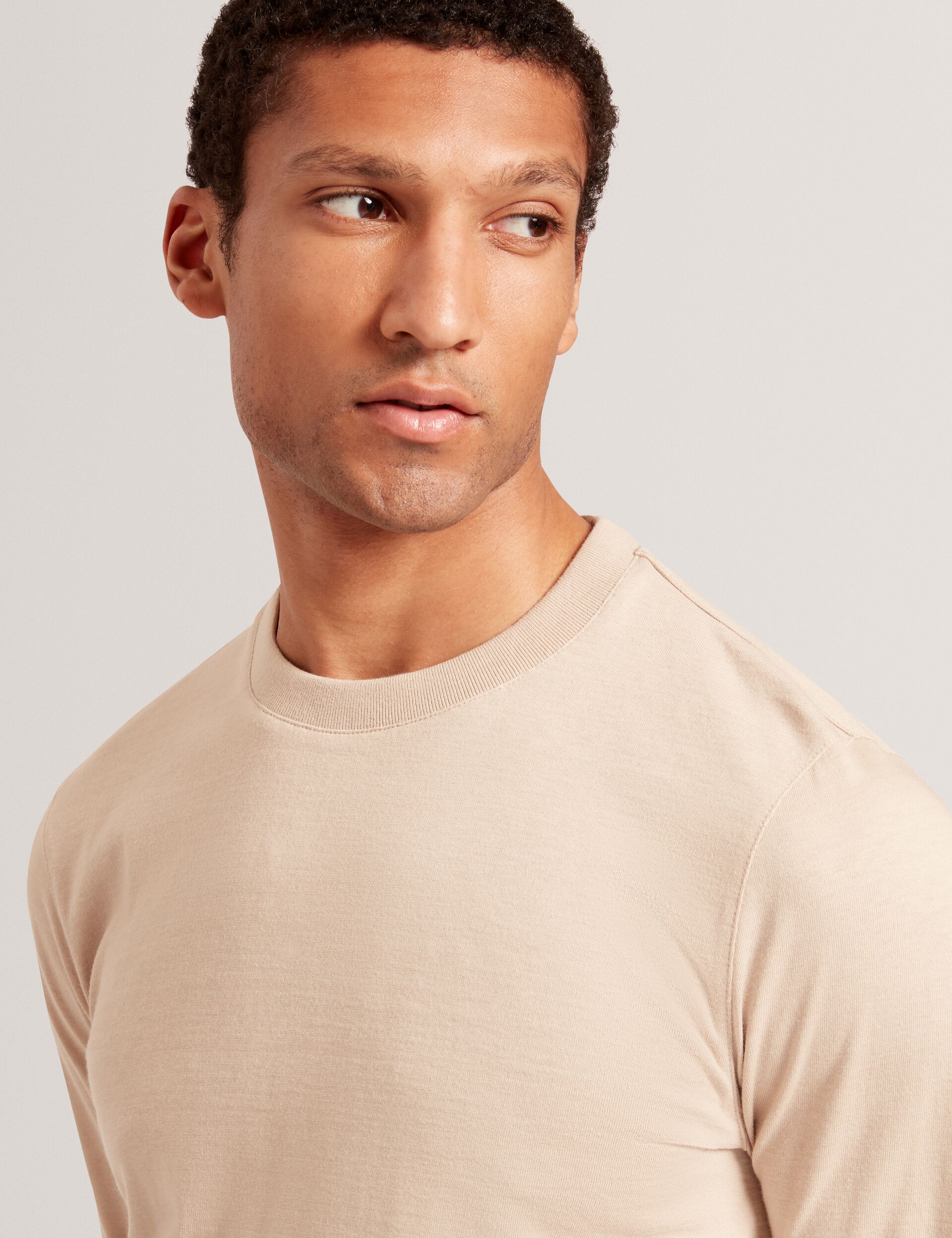 Ted Baker Friso Block Stripe Trim Knitted Cotton Jumper