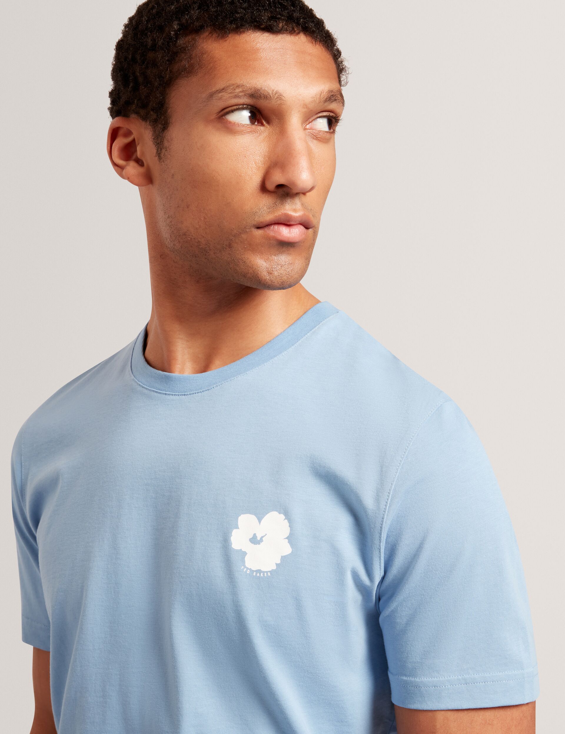 Ted Baker Manric Floral Graphic Cotton Crew Neck Tshirt