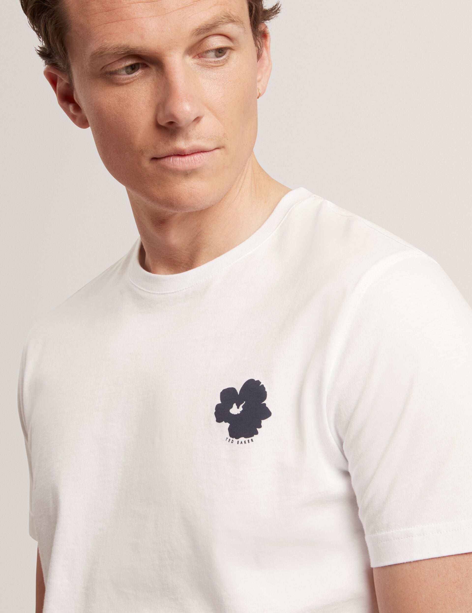 Ted Baker Manric Floral Graphic Cotton Crew Neck Tshirt