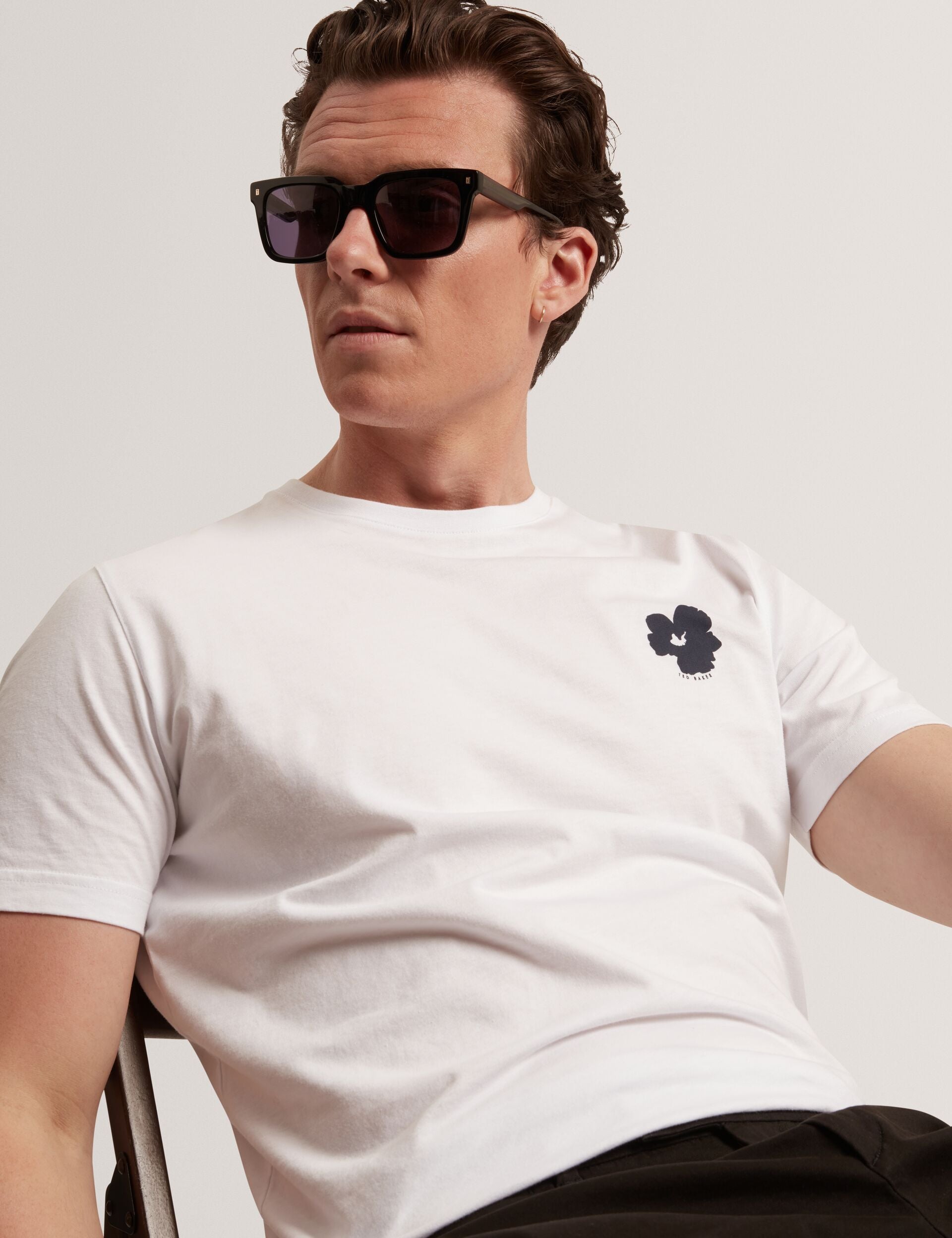 Ted Baker Manric Floral Graphic Cotton Crew Neck Tshirt
