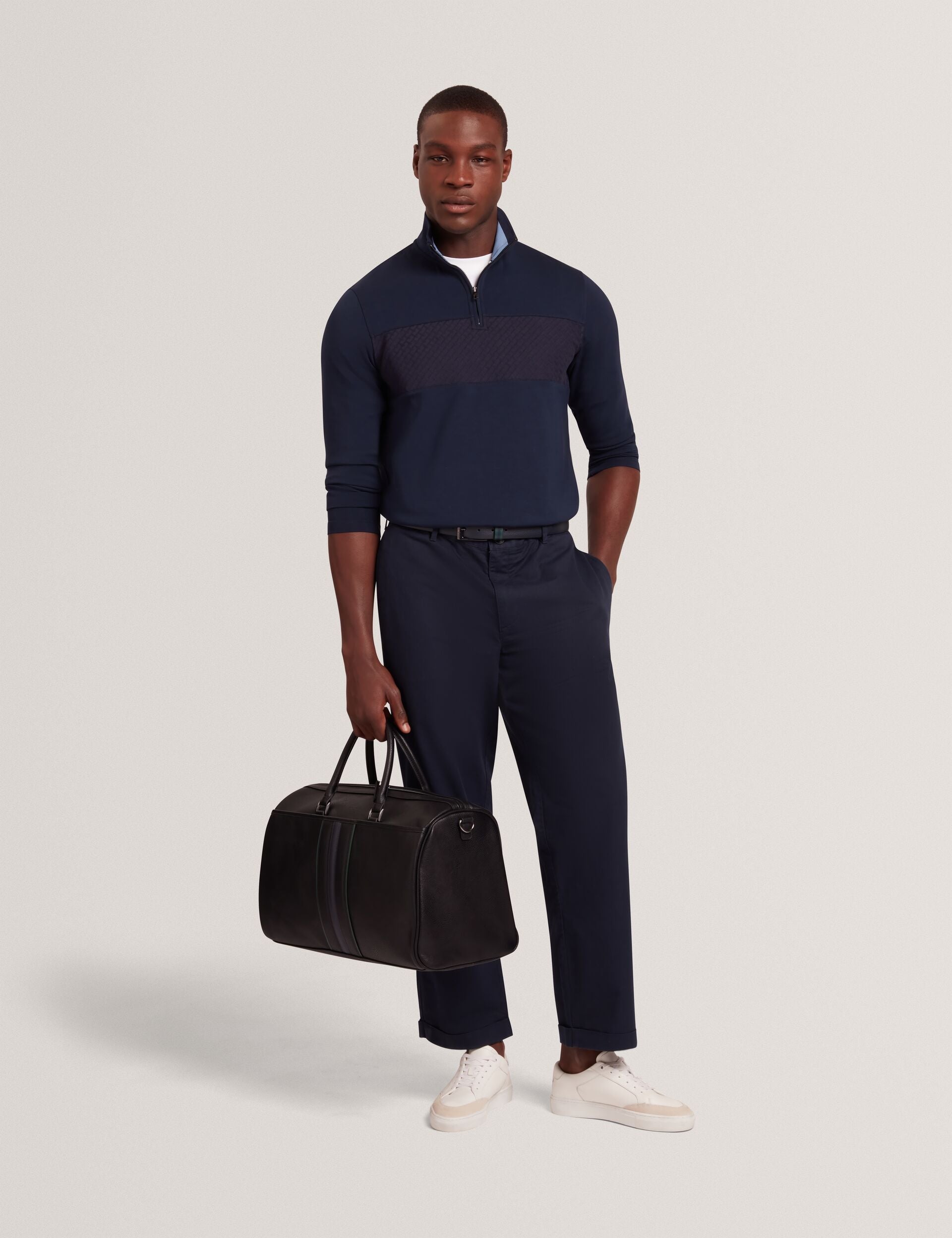 Ted Baker Ciandra Straight Fit Cotton Linen Twill Trousers
