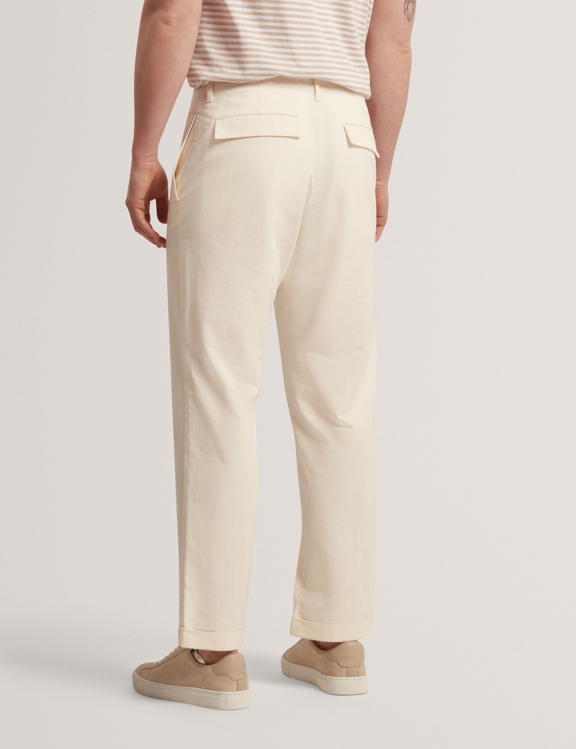 Ted Baker Ciandra Straight Fit Cotton Linen Twill Trousers