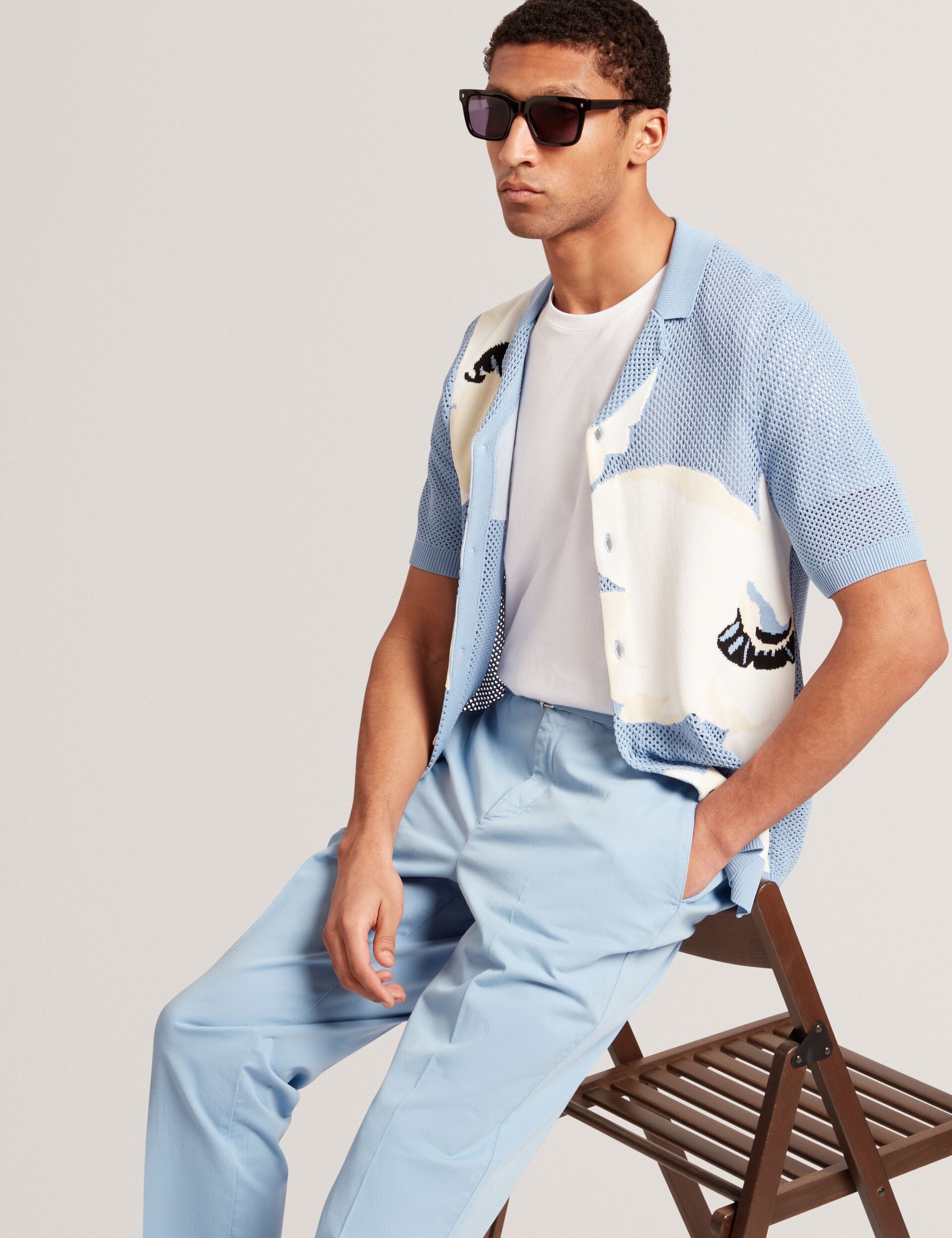 Ted Baker Armodo Tapered Fit Belted Cotton Trousers