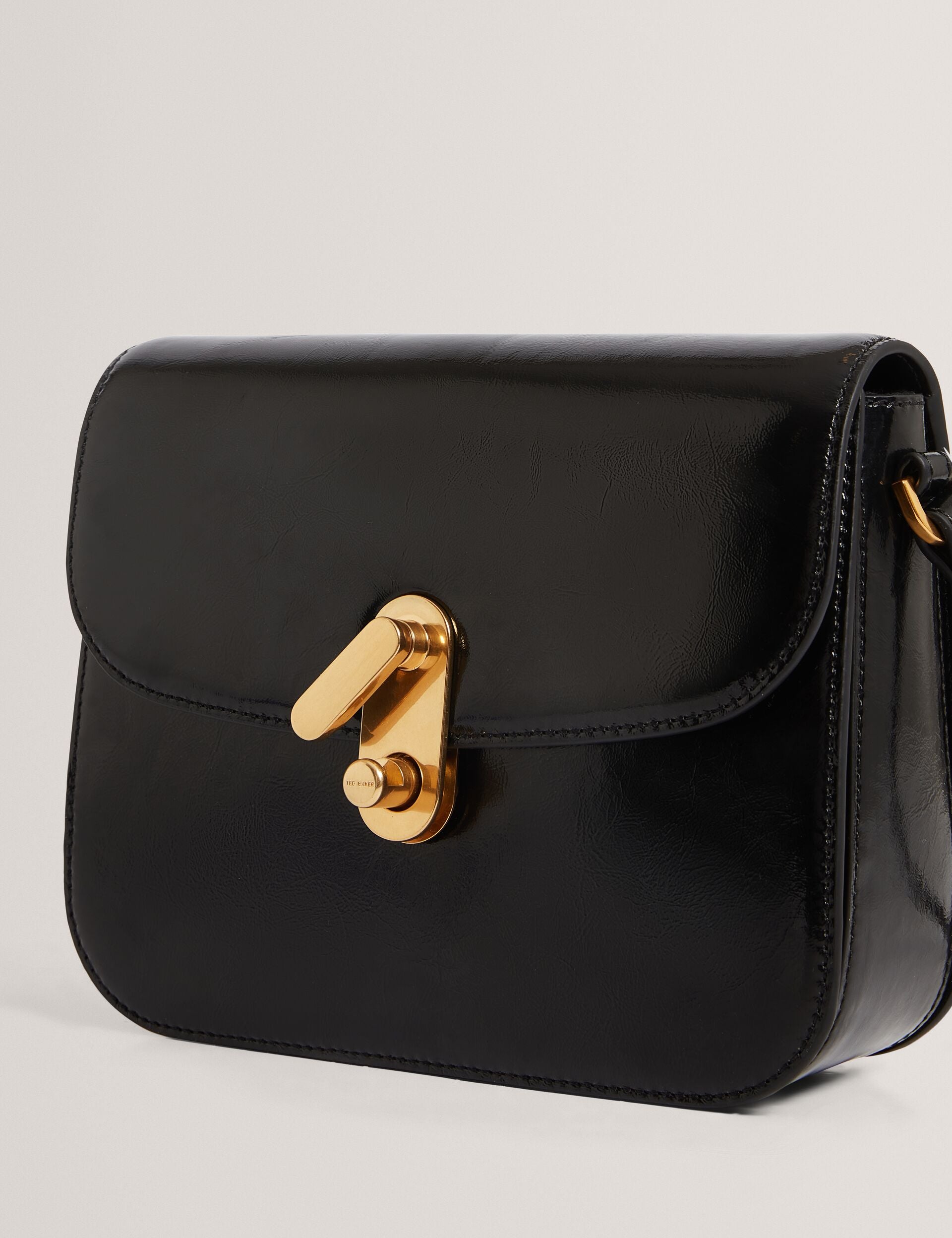 Ted Baker Kkaysie Twist Lock Crinkled Leather Satchel Bag Women's
