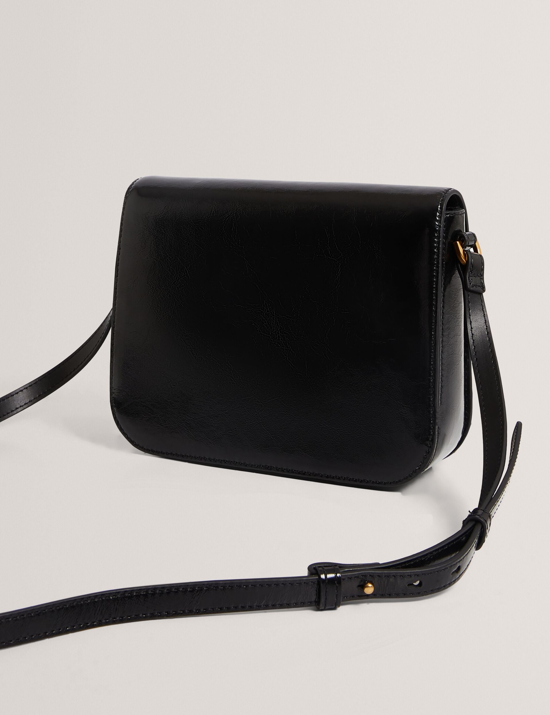 Ted Baker Kkaysie Twist Lock Crinkled Leather Satchel Bag Women's