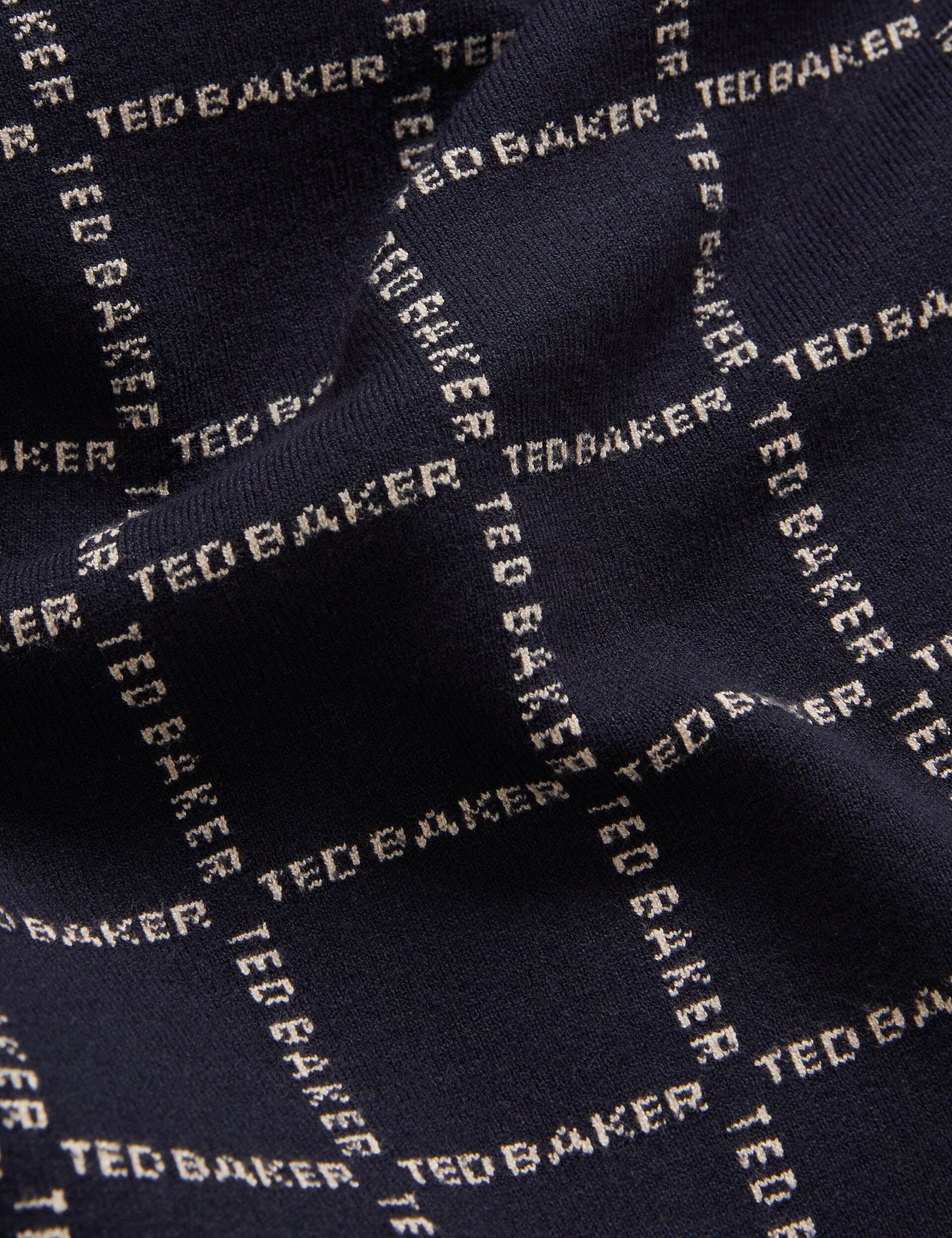 Ted Baker Hysand Branded Check Crew Neck Knitted Jumper