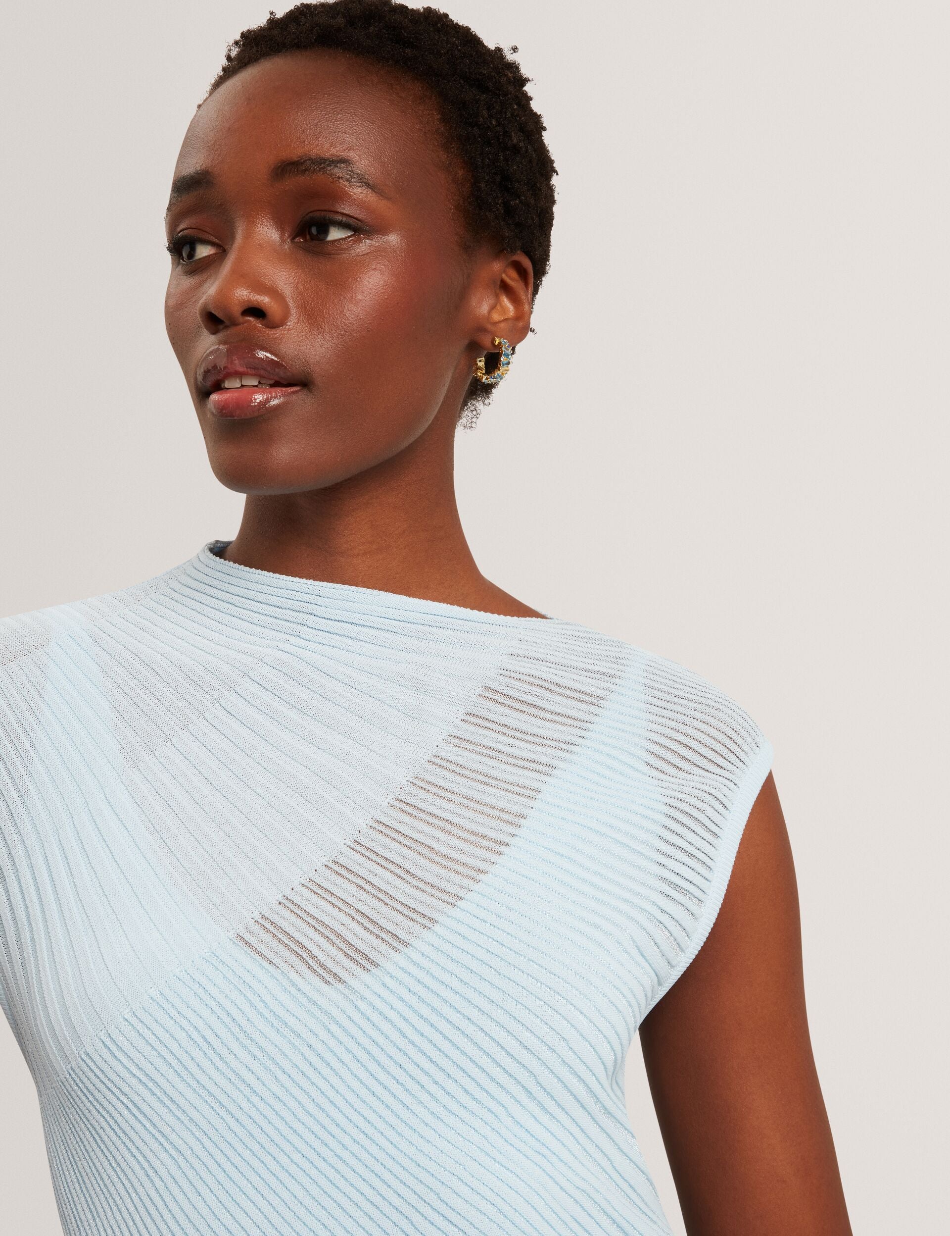 Ted Baker Celyina Sheer Detail Textured Knit Midaxi Dress Women's