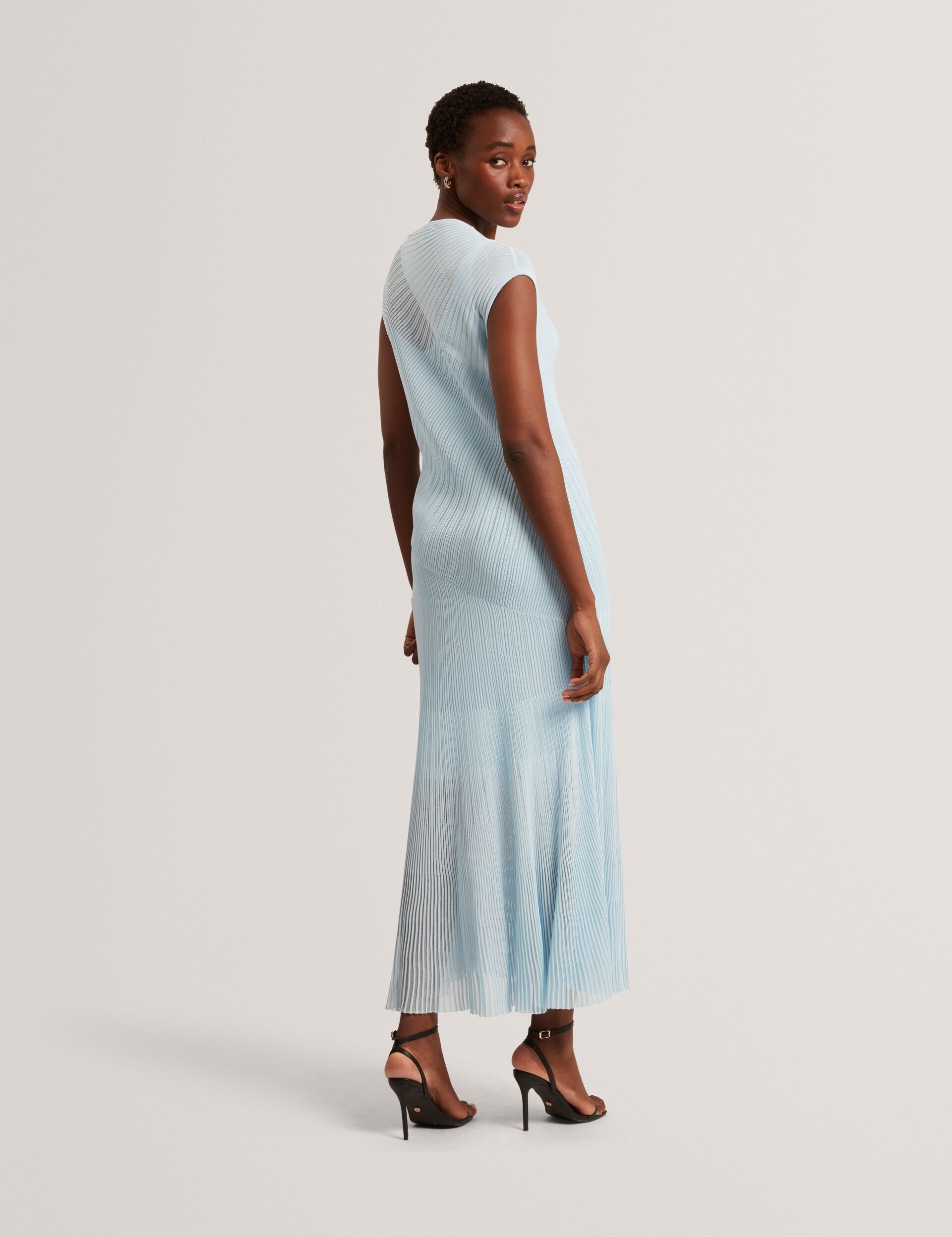 Ted Baker Celyina Sheer Detail Textured Knit Midaxi Dress Women's