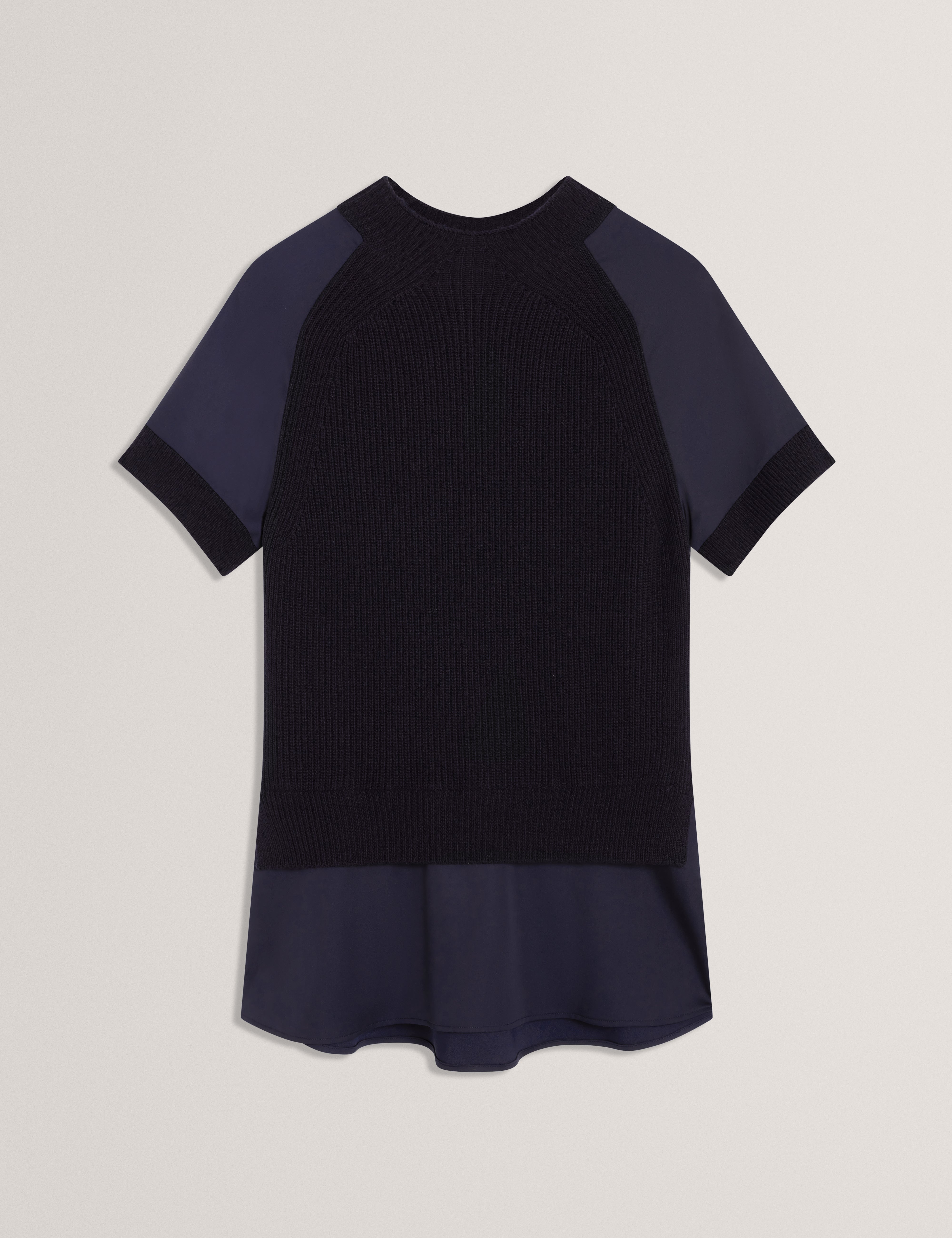 Ted Baker Onzaa Chunky Knit Short Sleeve Top With Shirt Hem Women's