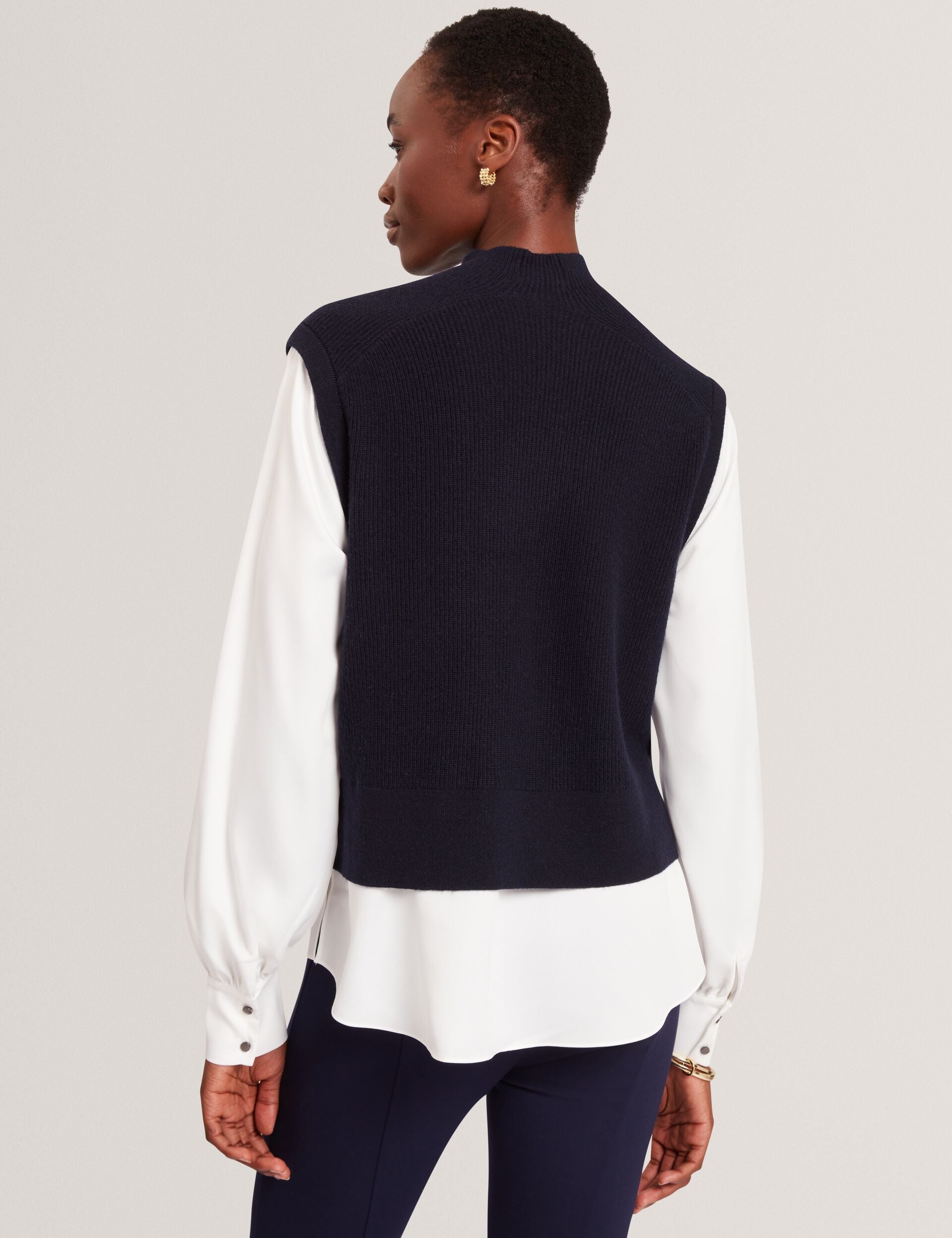 Ted Baker Caycey Long Sleeve Shirt With Knitted Vest Layer Women's
