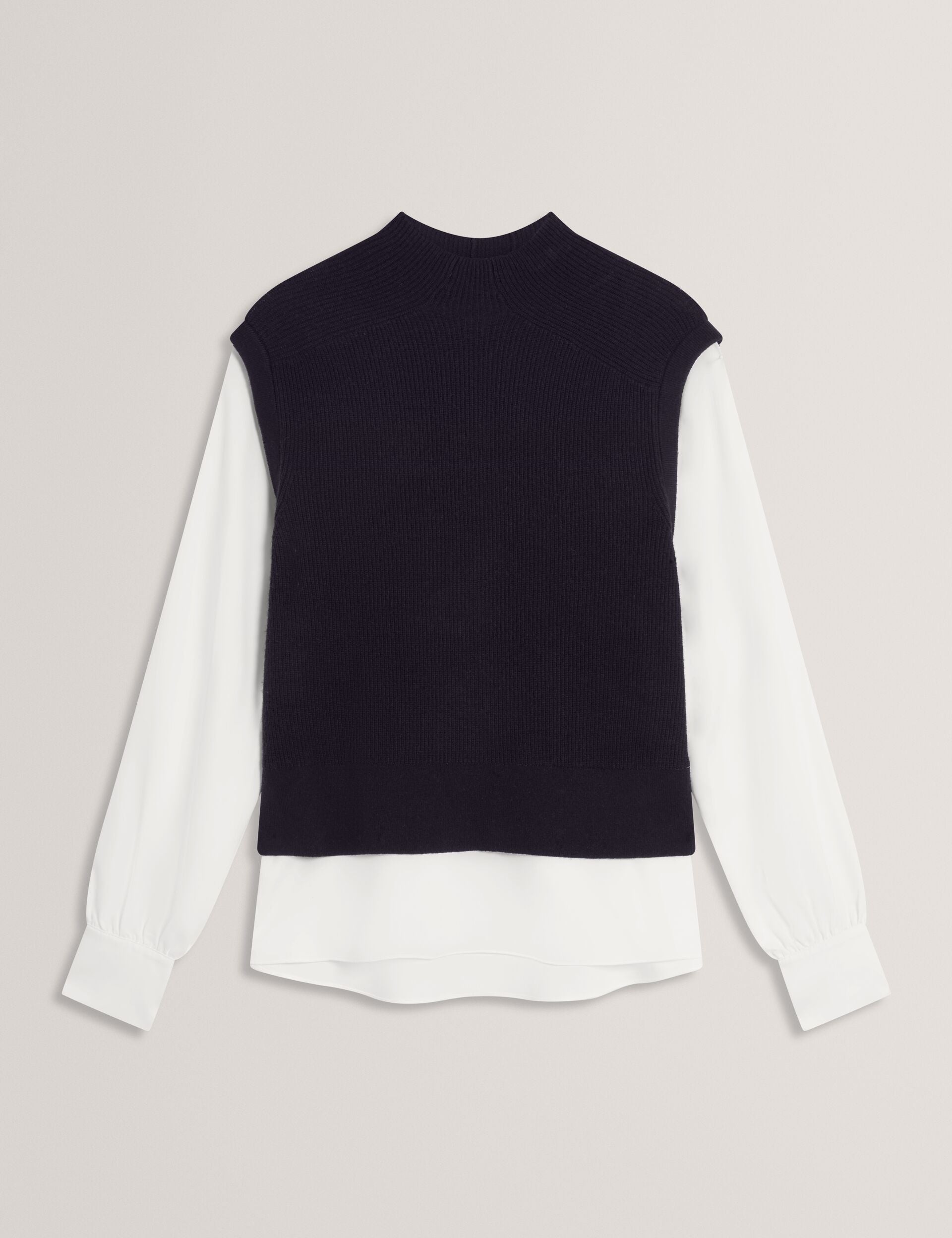 Ted Baker Caycey Long Sleeve Shirt With Knitted Vest Layer Women's