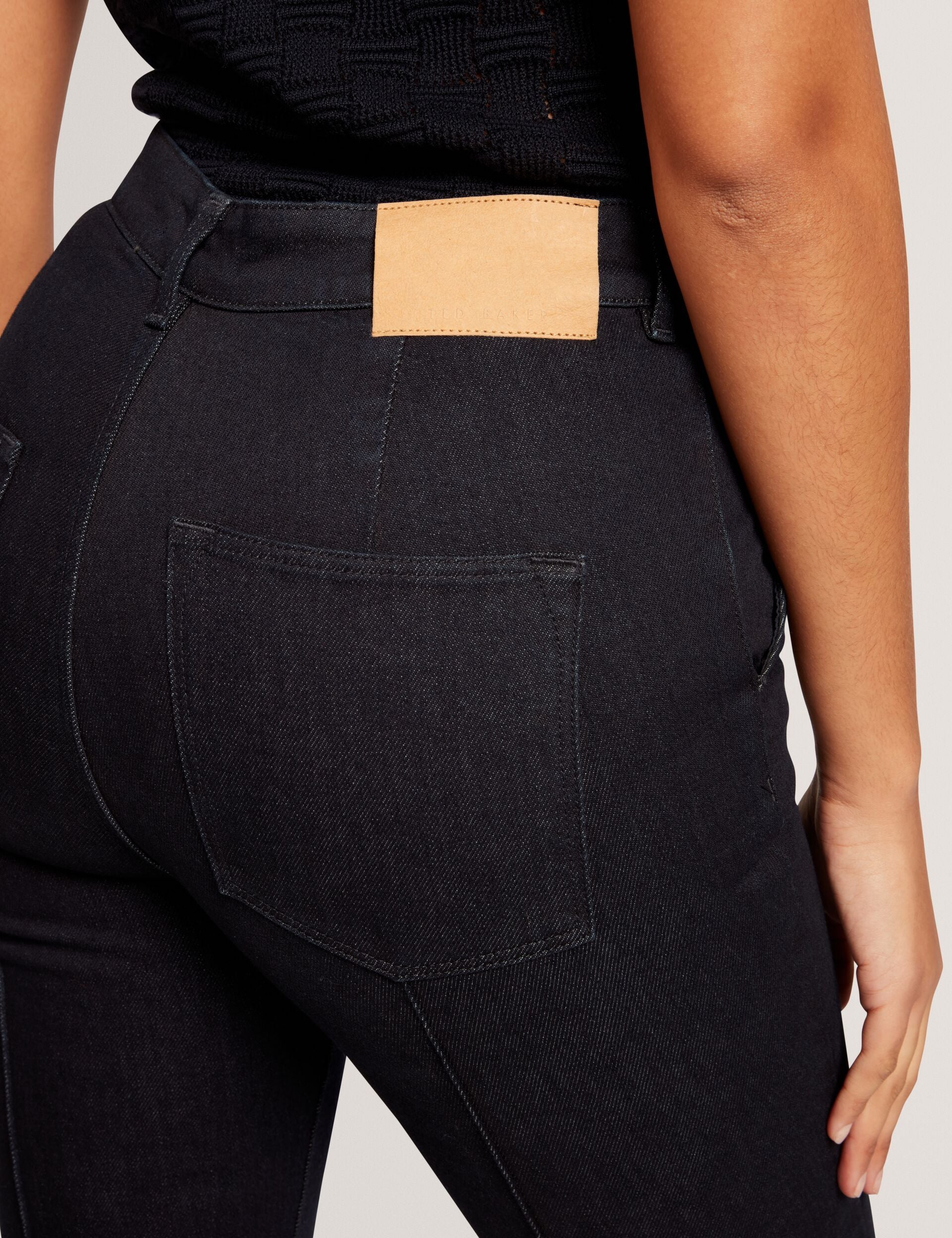 Ted Baker Verras Dark Wash Pintuck Kick Flare Jeans Women's