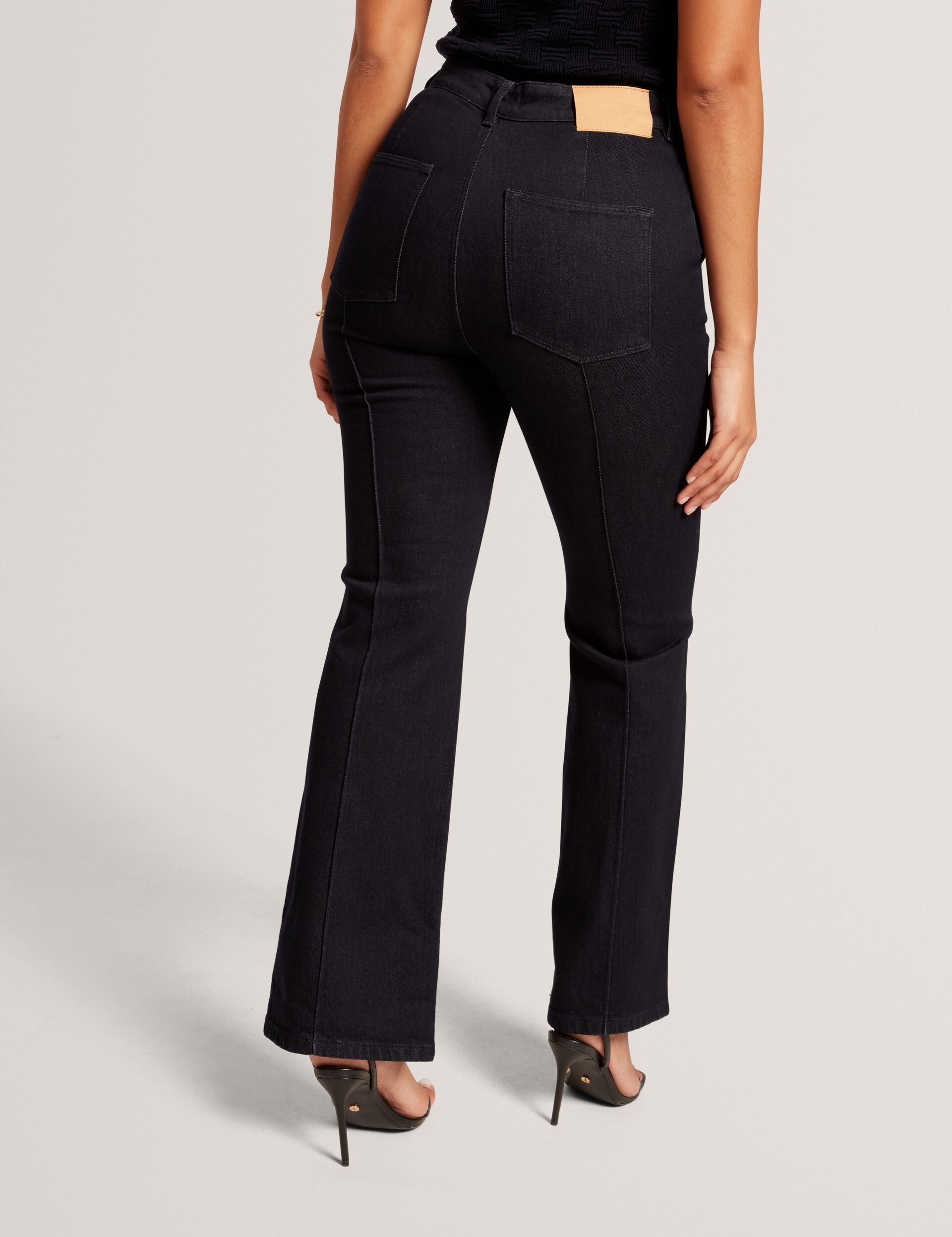 Ted Baker Verras Dark Wash Pintuck Kick Flare Jeans Women's