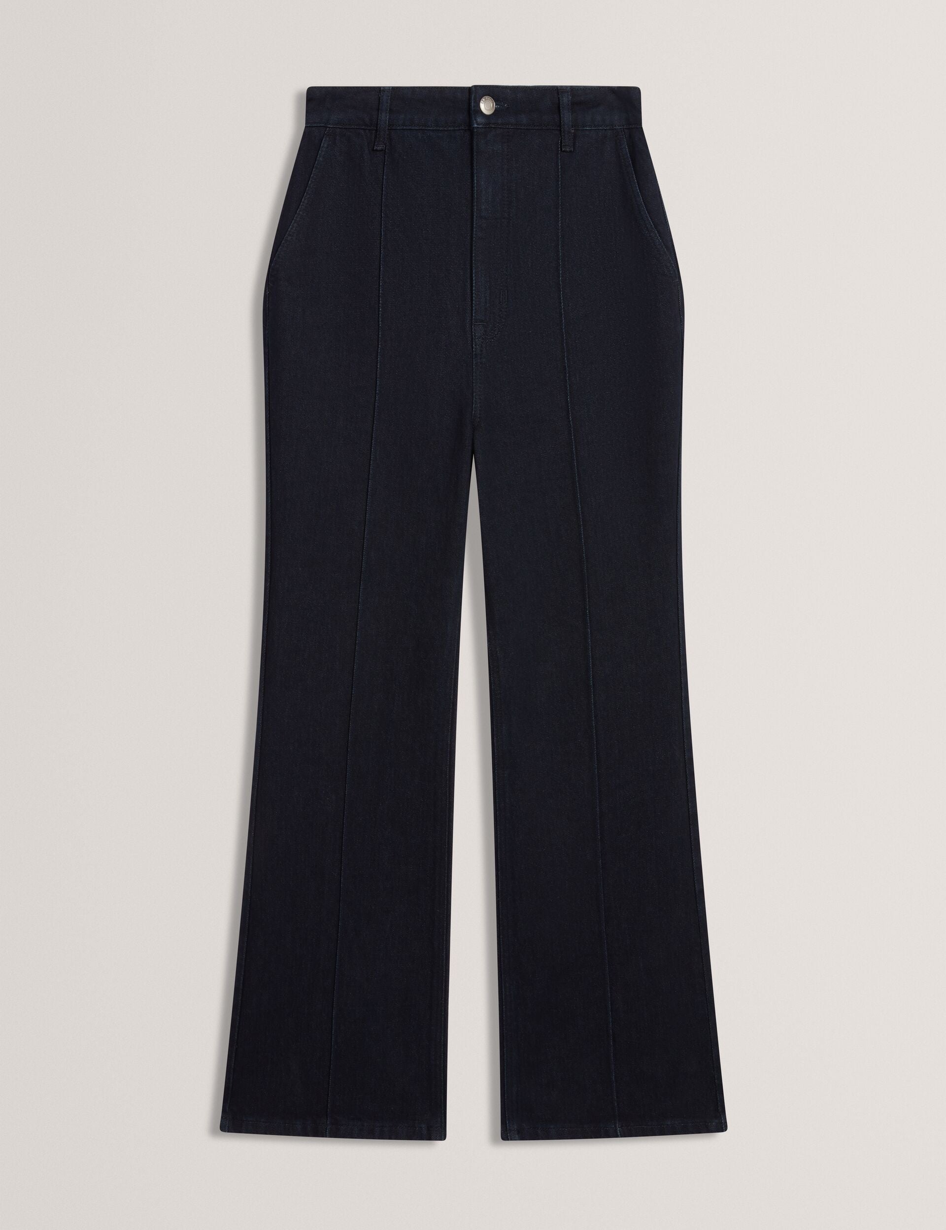 Ted Baker Verras Dark Wash Pintuck Kick Flare Jeans Women's