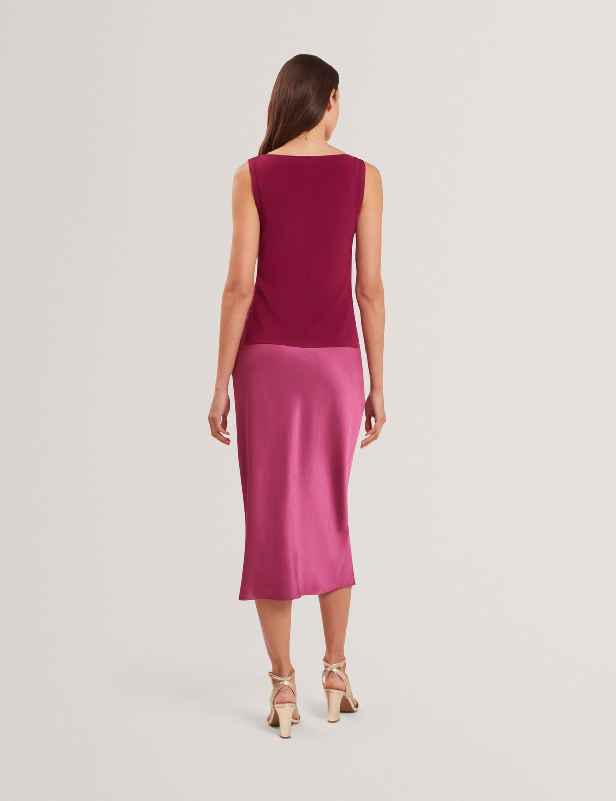Ted Baker Ammil Satin Midi Slip Dress With Removable Tank Women's