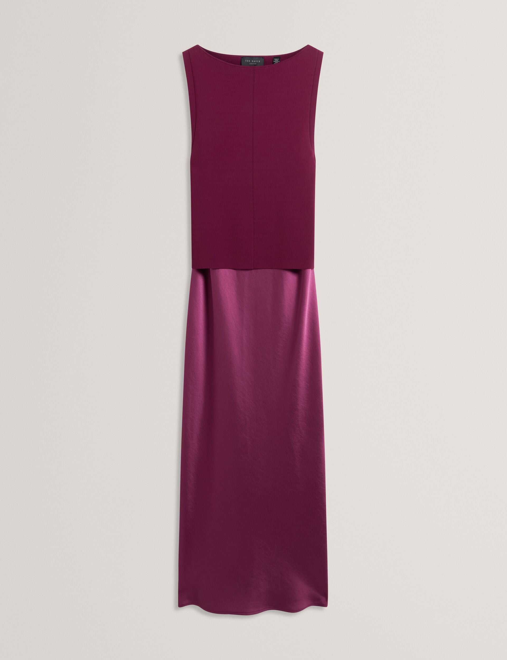 Ted Baker Ammil Satin Midi Slip Dress With Removable Tank Women's