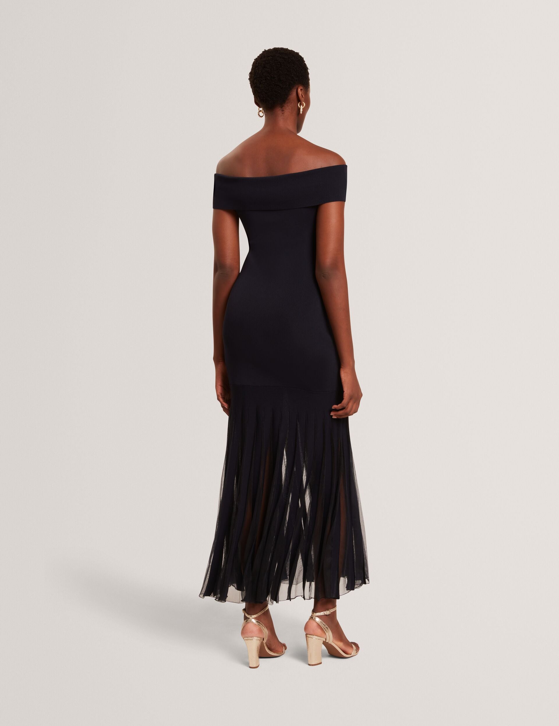 Ted Baker Suannaa Bardot Bodycon Knit Dress With Sheer Pleated Hem Women's