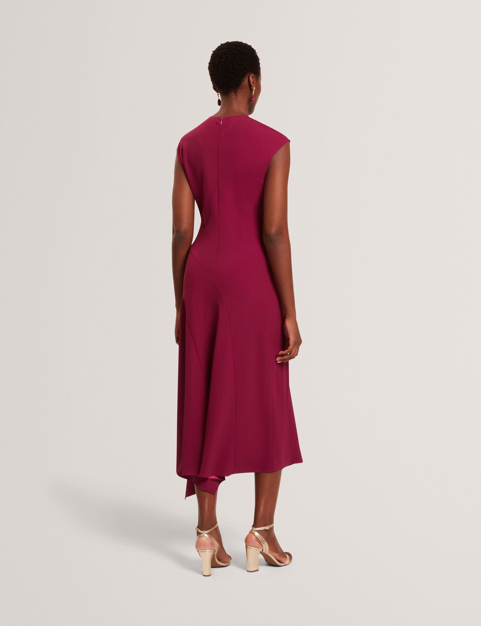 Ted Baker Isparta Sleeveless Asymmetric Bias Cut Midi Dress Women's