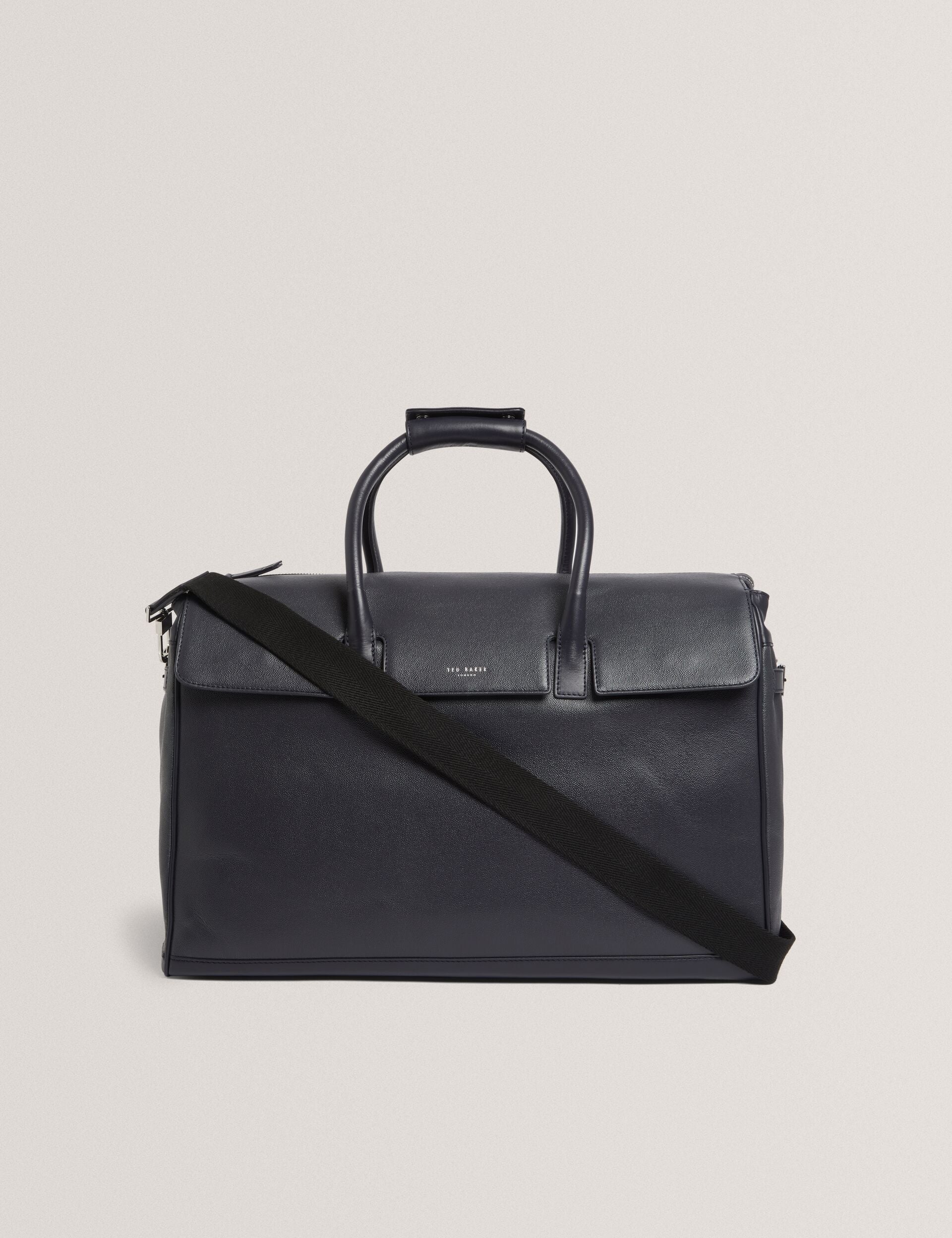 Ted Baker Karters Navy Caviar Leather Weekend Travel Bag