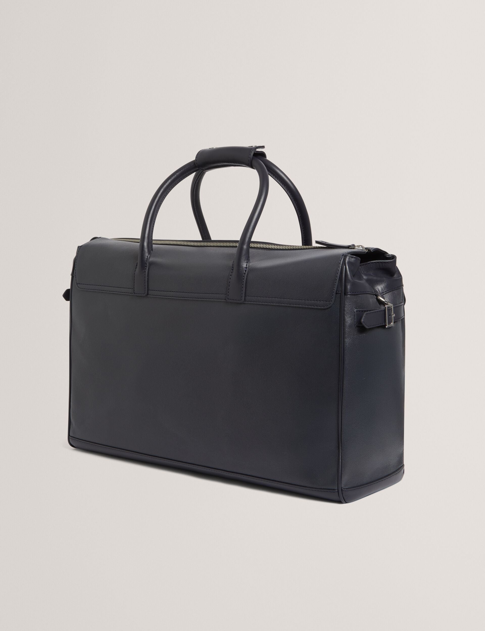 Ted Baker Karters Navy Caviar Leather Weekend Travel Bag