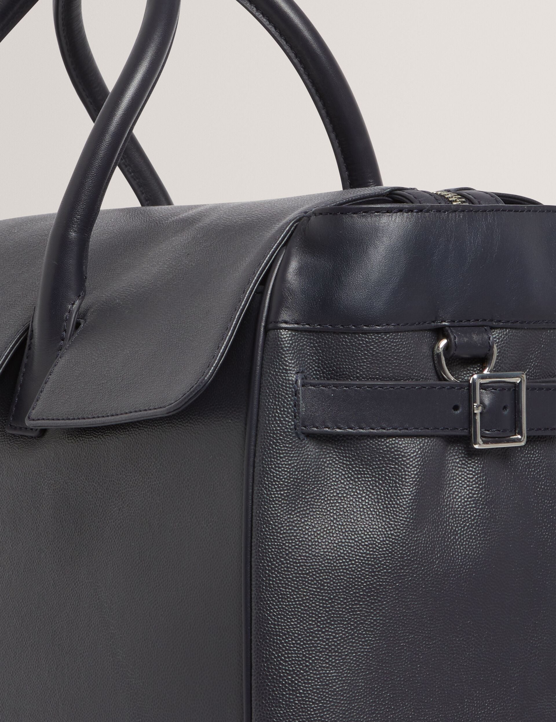 Ted Baker Karters Navy Caviar Leather Weekend Travel Bag
