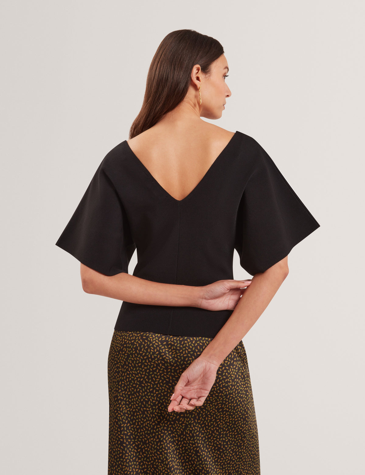 Ted Baker Reginah Wide Short Sleeve Vneck Knitted Top Women's