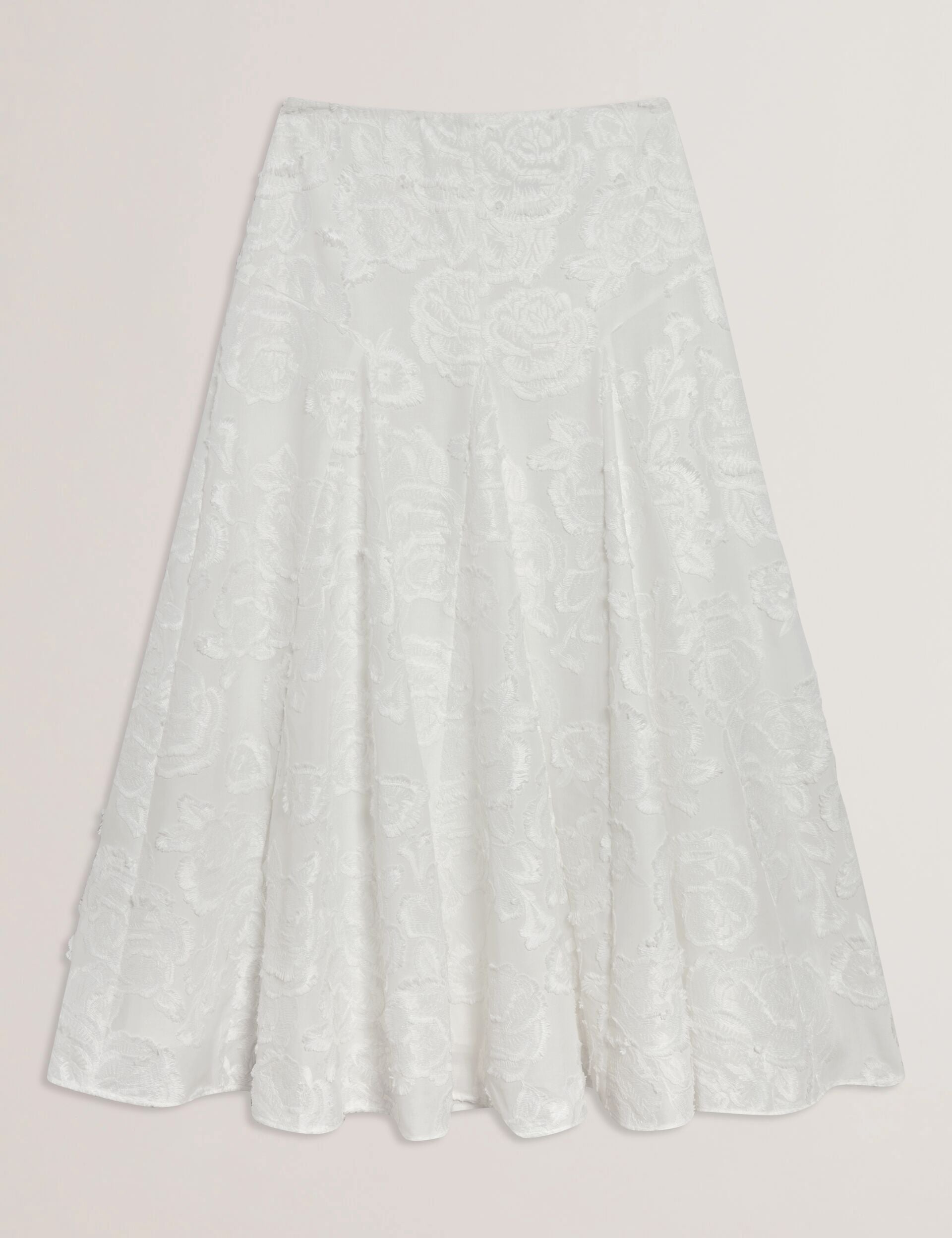 Ted Baker Eccrina Textured Rose Embroidery Aline Midi Skirt Women's