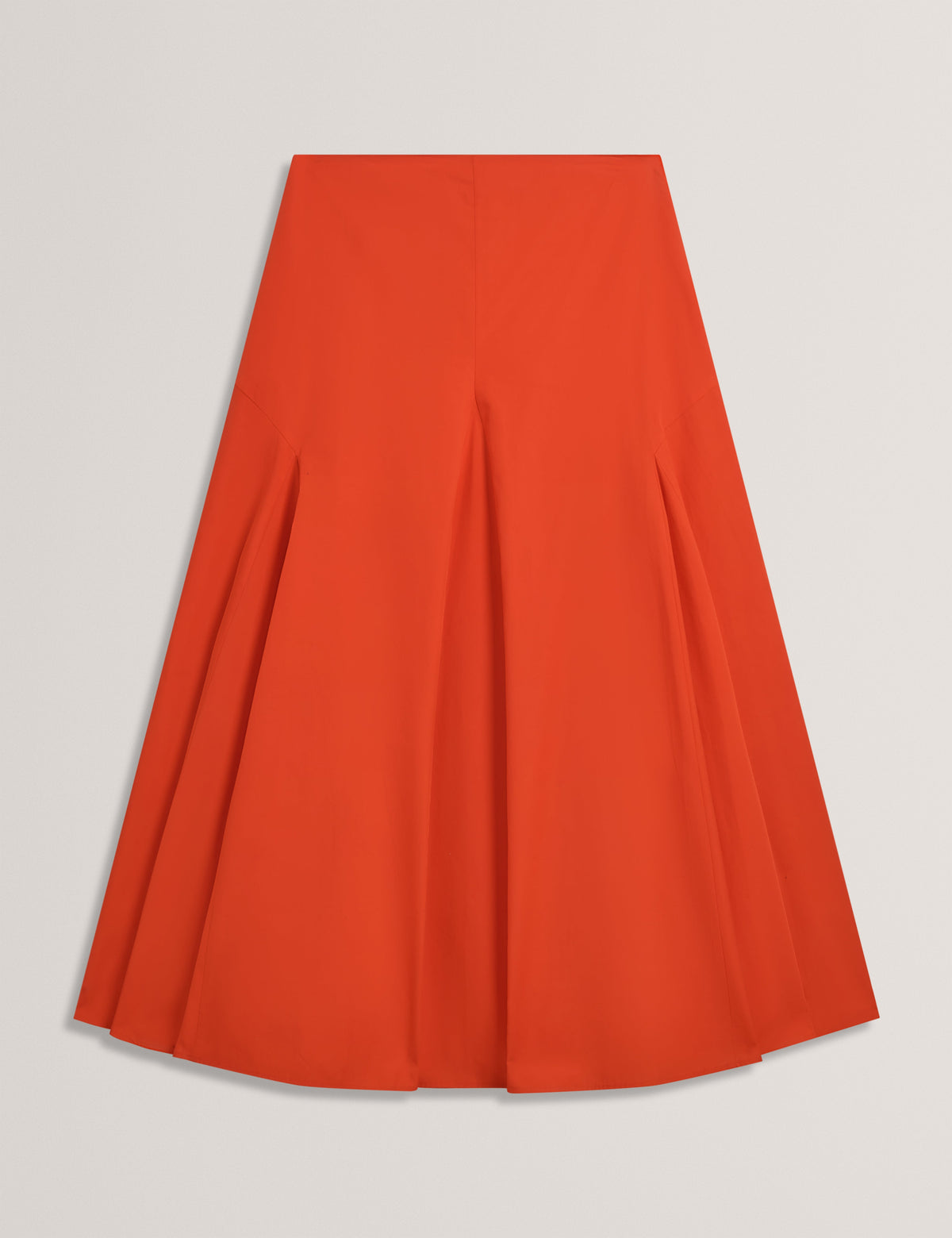 Ted Baker Zanzah Poplin Cotton Pleated Aline Midi Skirt Women's