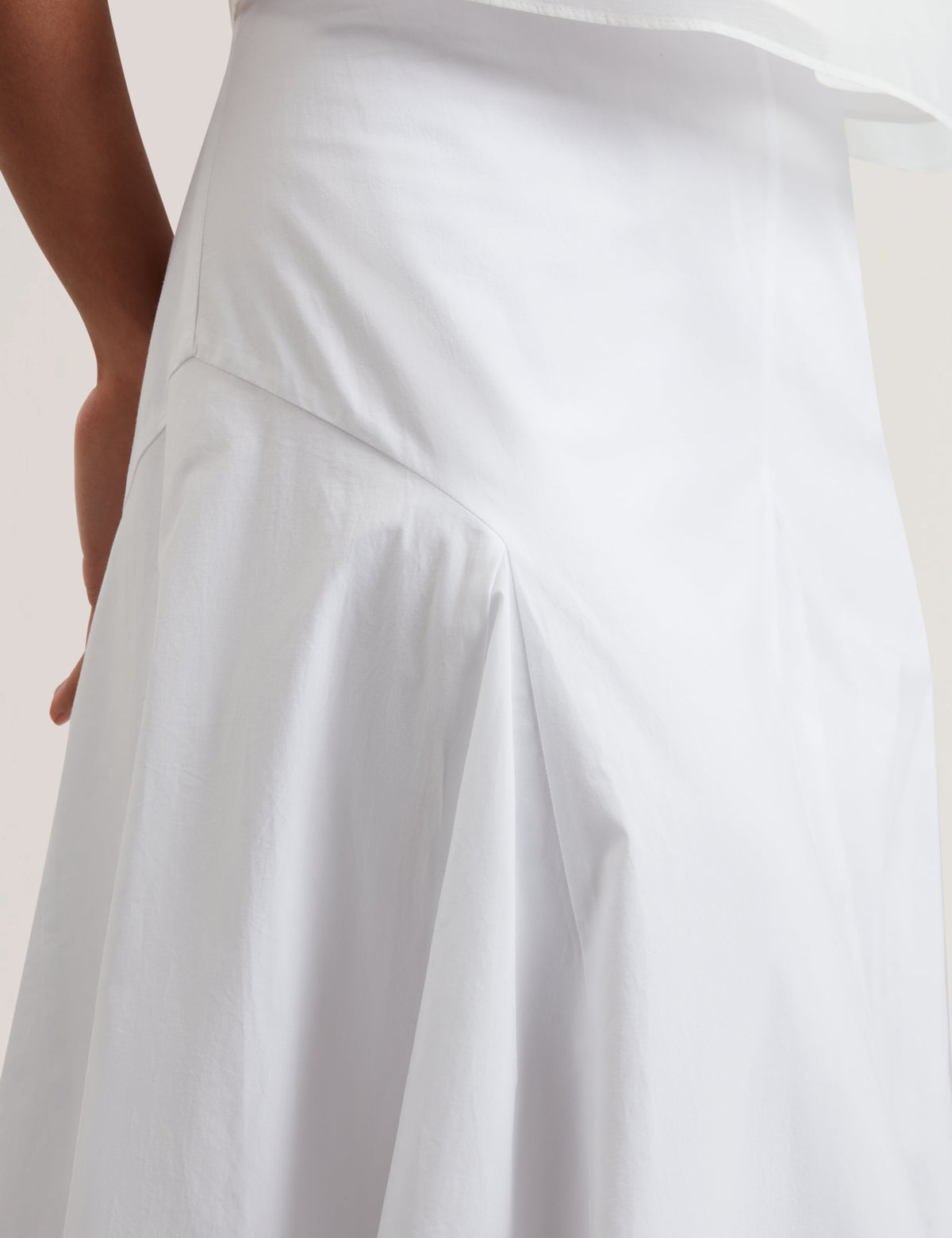 Ted Baker Zanzah Poplin Cotton Pleated Aline Midi Skirt Women's