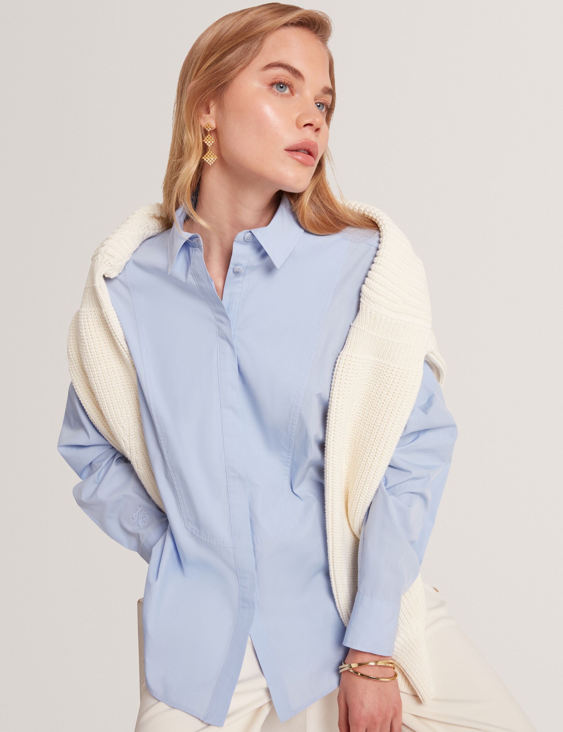 Ted Baker Izote Oversized Bib Detail Cotton Shirt Women's